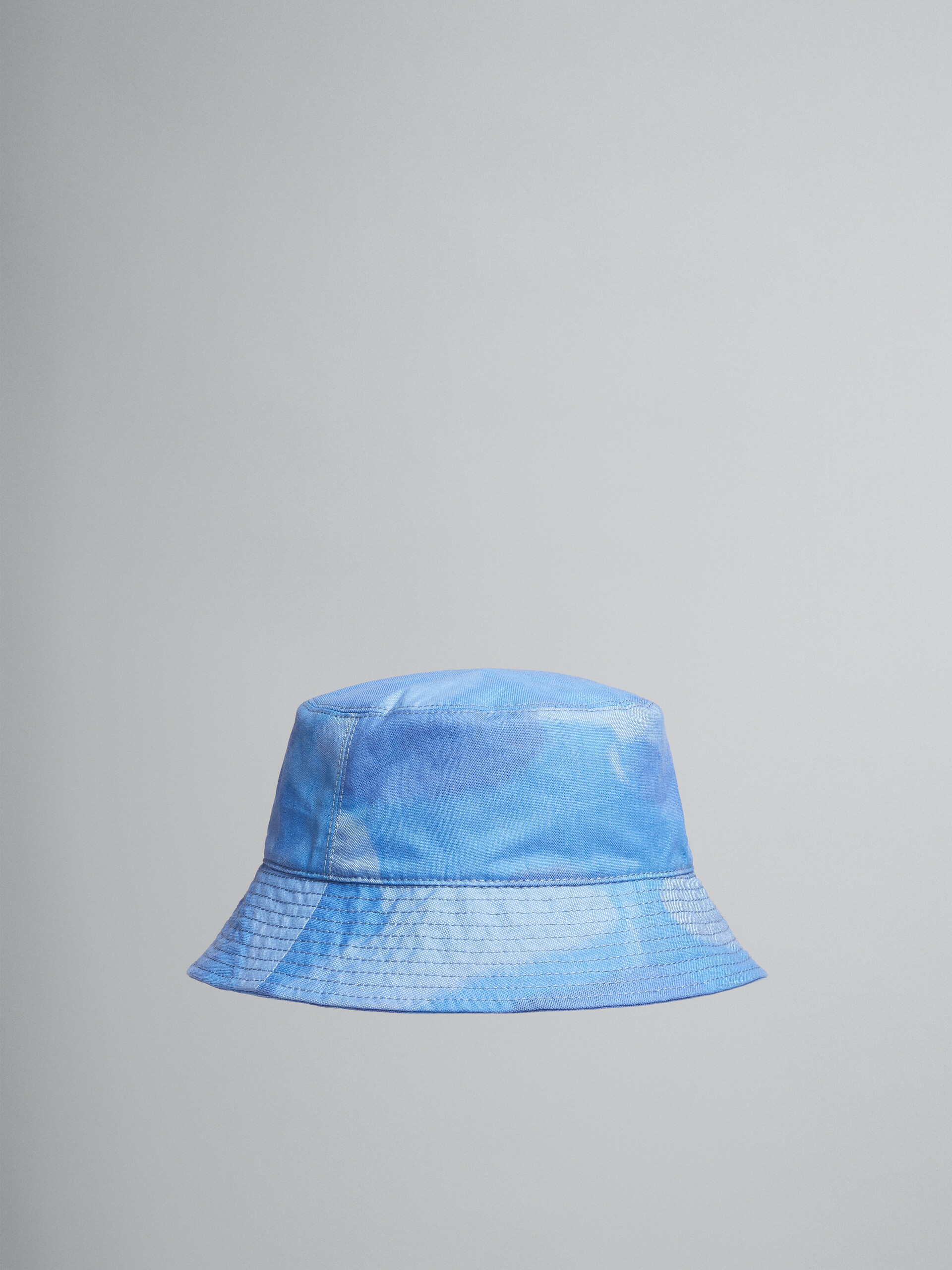 라이트 블루 클라우드 모티프 디테일 캔버스 버킷 모자 - Hats - Image 1