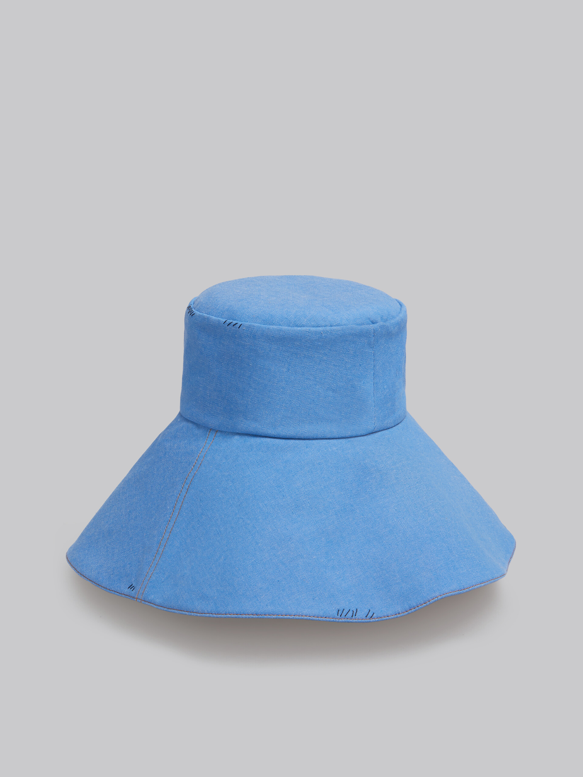 마르니 멘딩 장식 블루 데님 버킷 햇 - 모자 - Image 3