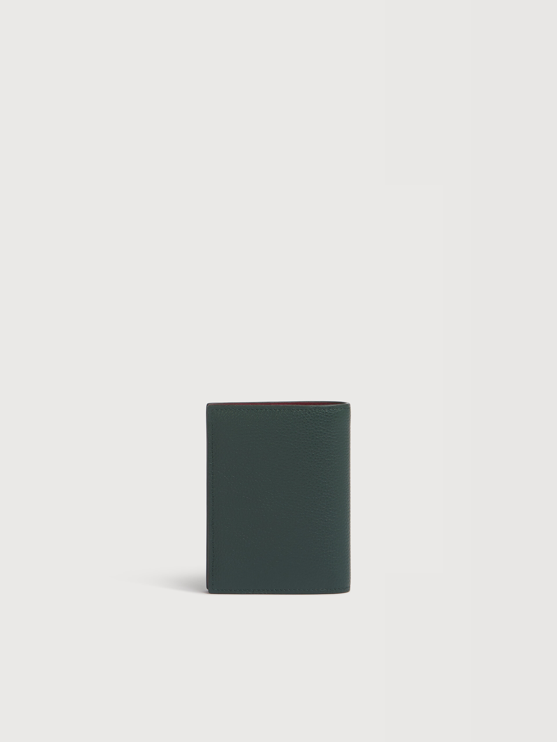 Grey leather bifold wallet with Marni Mending embroidery - Wallets - Image 3