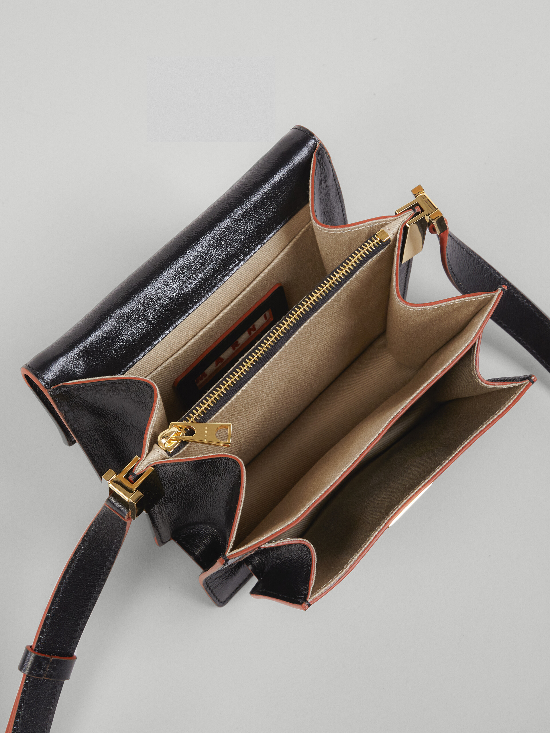 Black tumbled calf mini TRUNK SOFT bag - Shoulder Bags - Image 5