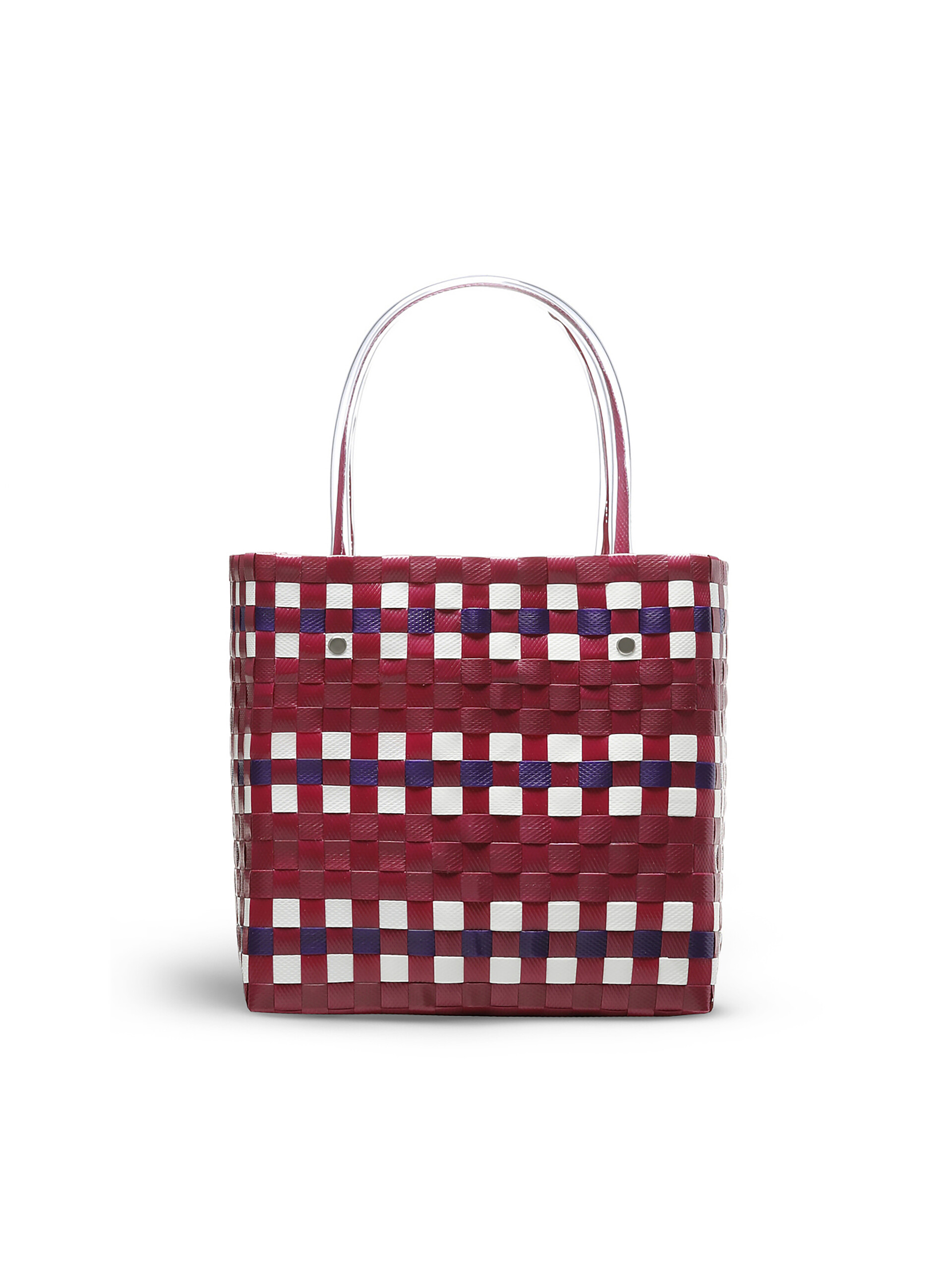 MARNI MARKET BASKET bag in pink woven material - Shopping Bags - Image 3