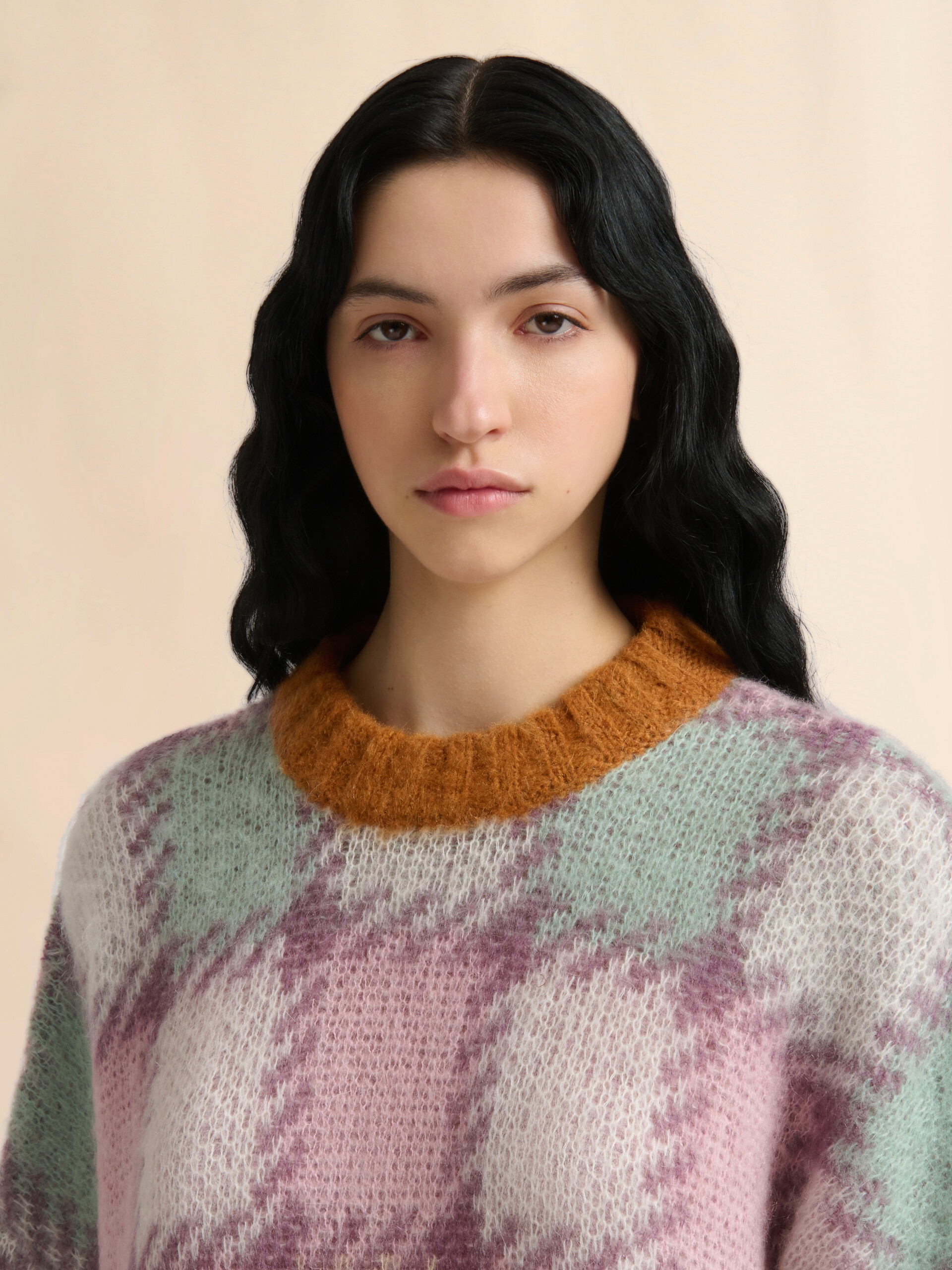 Purple mohair checked jumper - Pullovers - Image 5