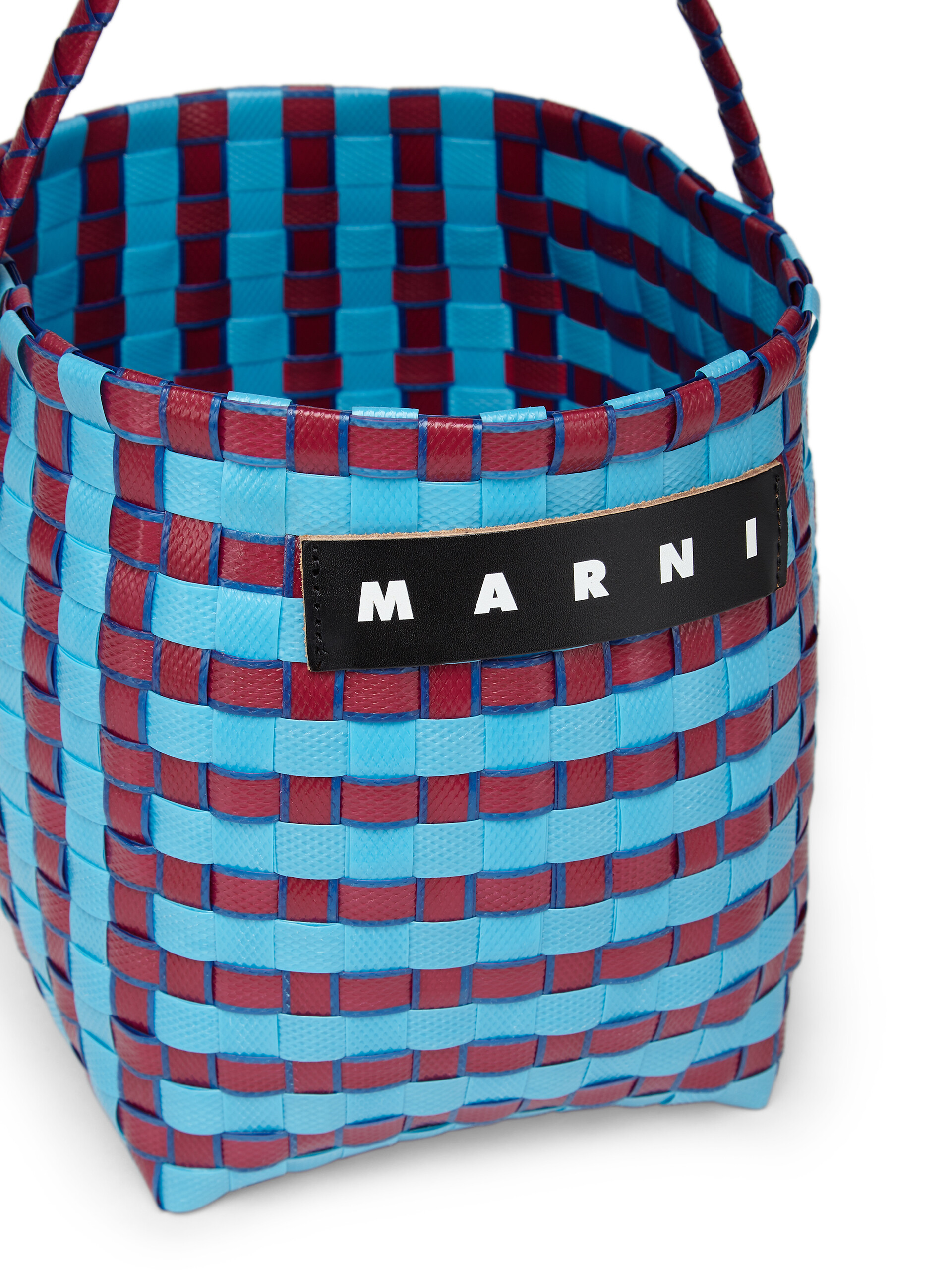 MARNI MARKET POD BASKET bag in orange woven material - Shopping Bags - Image 4