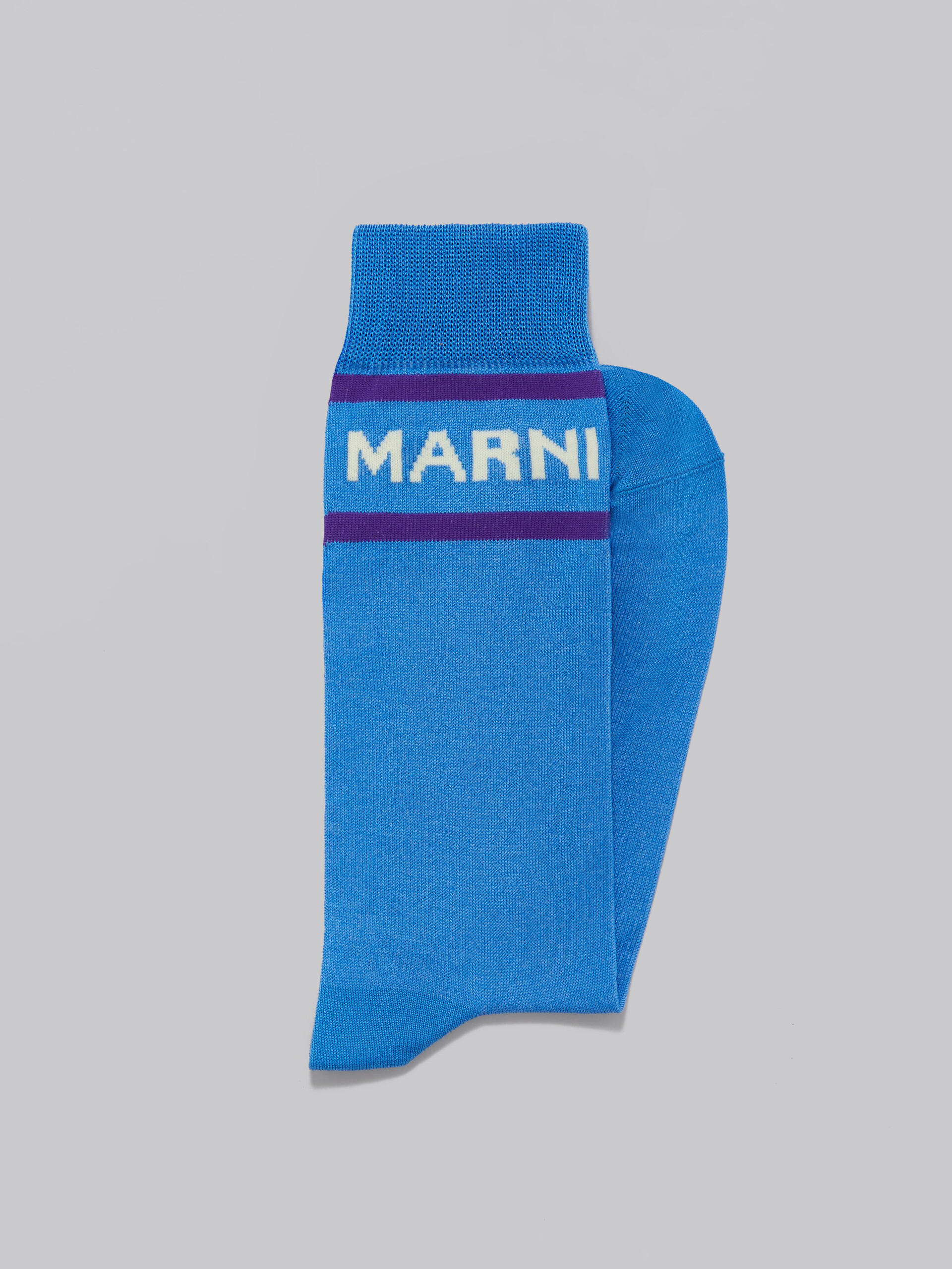 Blue socks with logo cuffs - Socks - Image 2