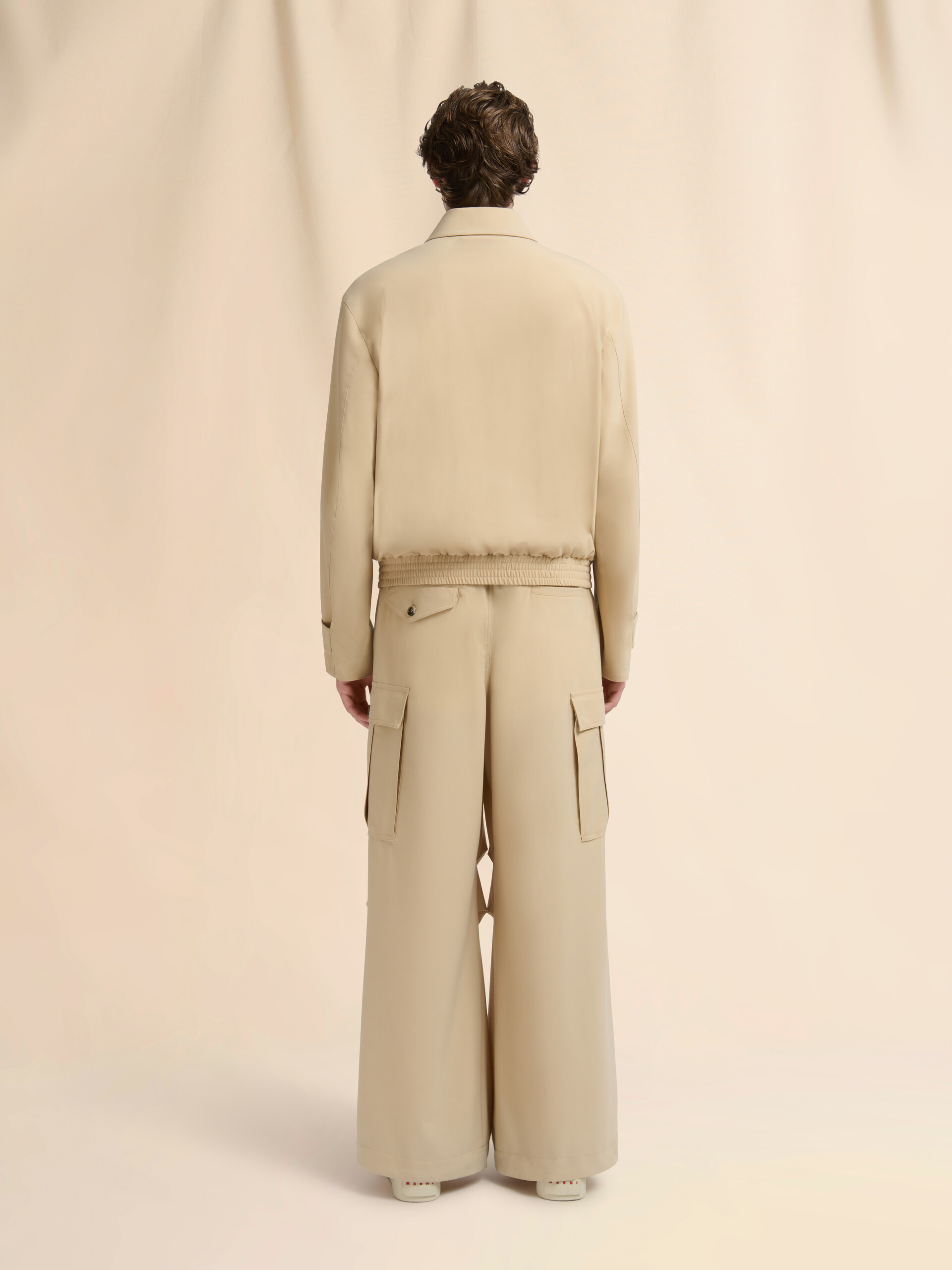 Gray light wool jacket with collar - Jackets - Image 3