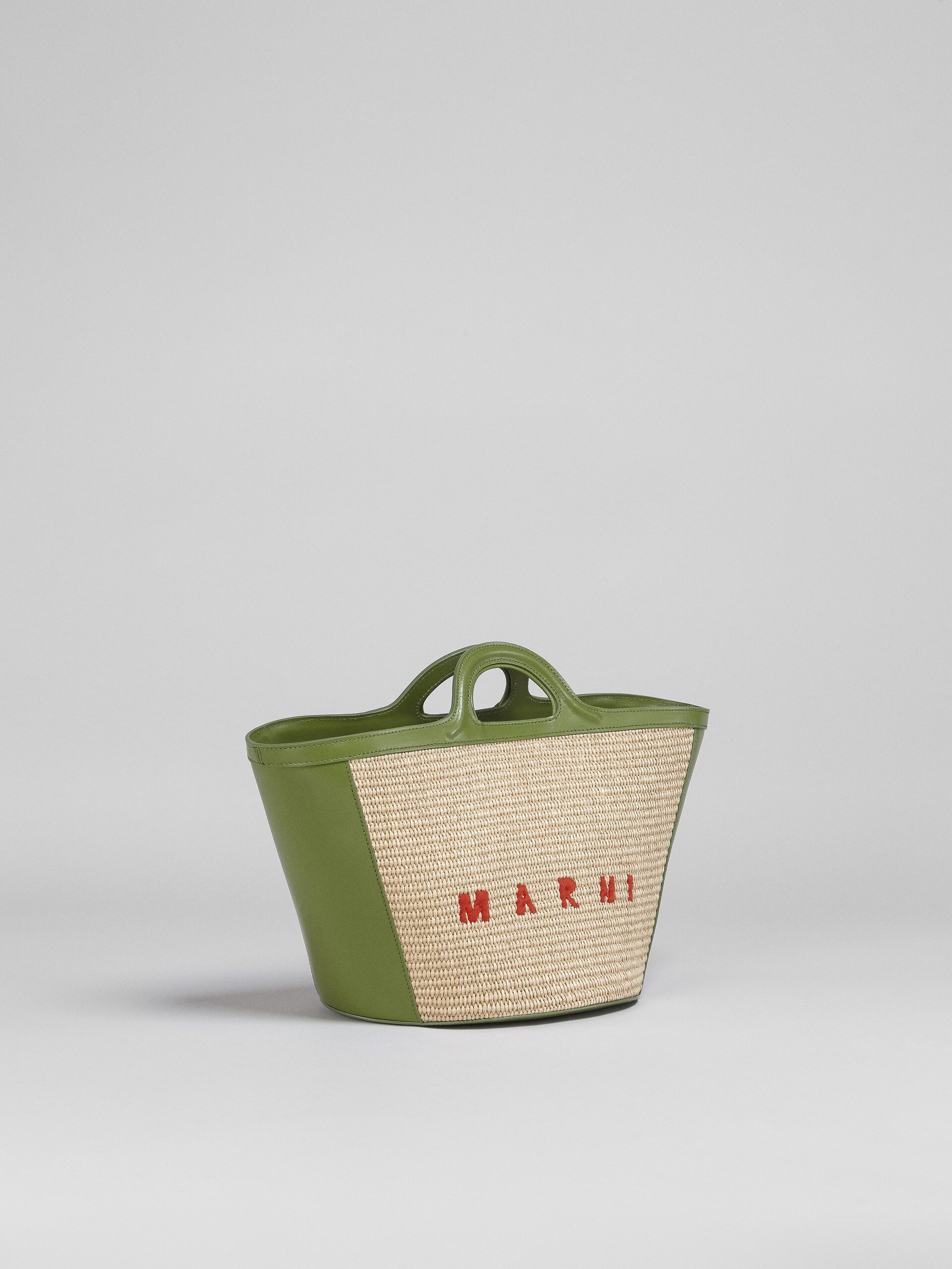 TROPICALIA small bag in green leather and raffia - Handbags - Image 5