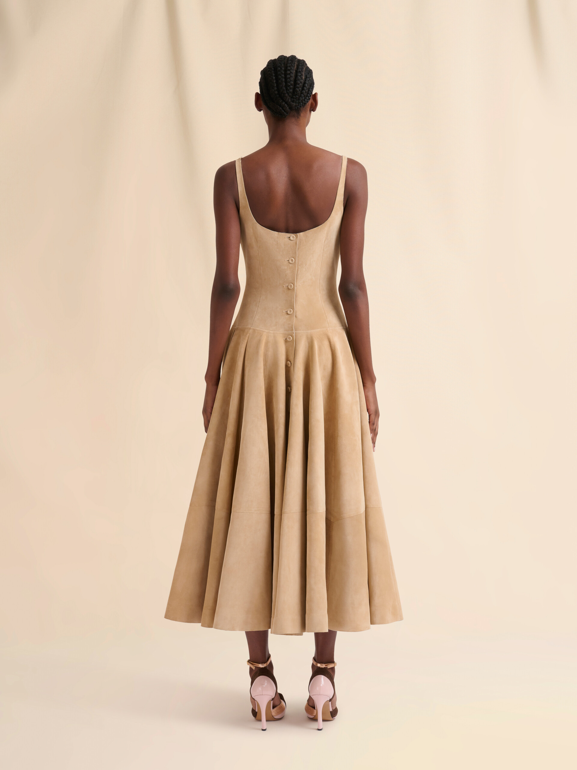 Camel suede bustier dress - Dresses - Image 3