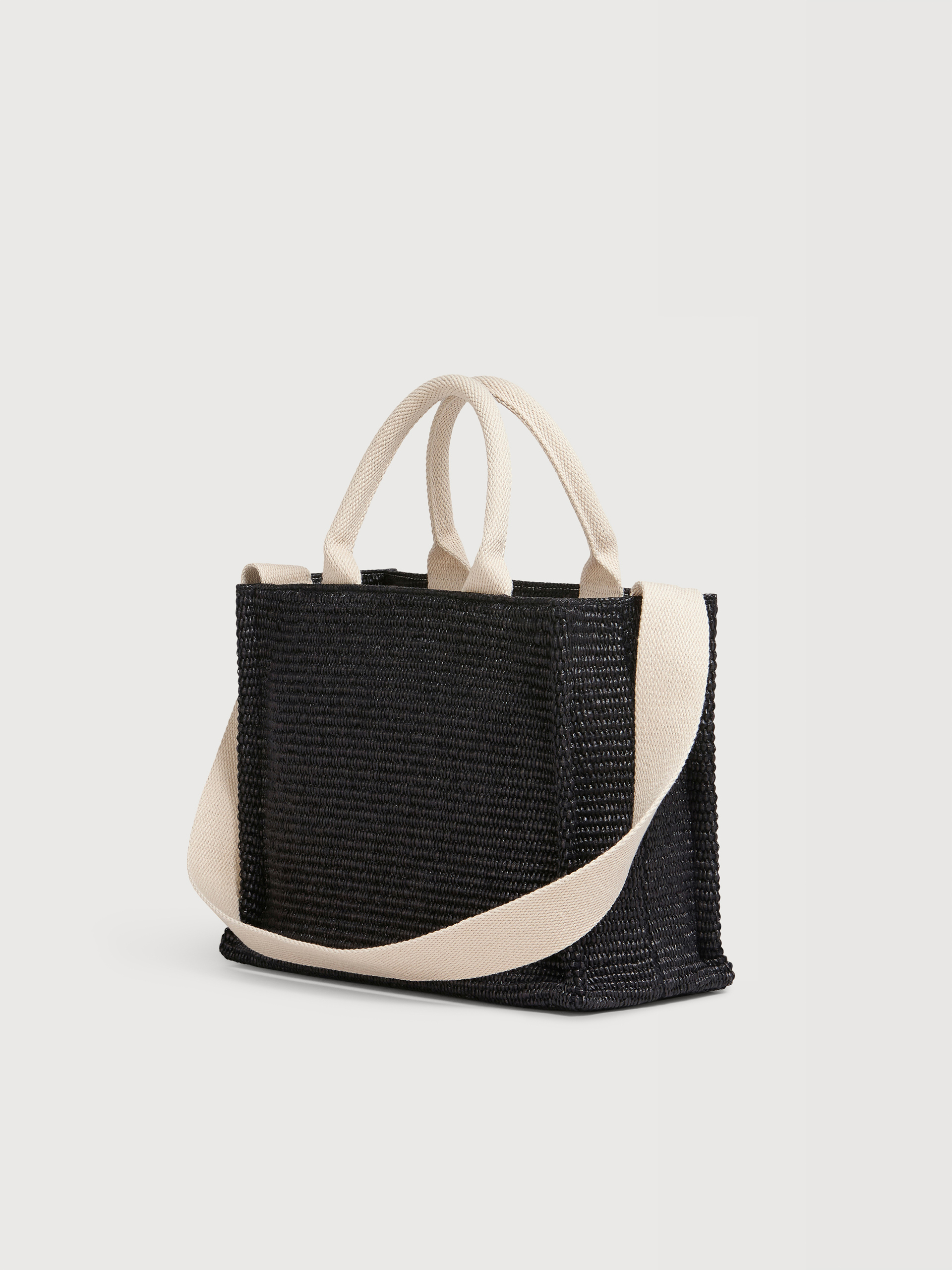 Blue raffia-effect Small Tote Bag - Shopping Bags - Image 2