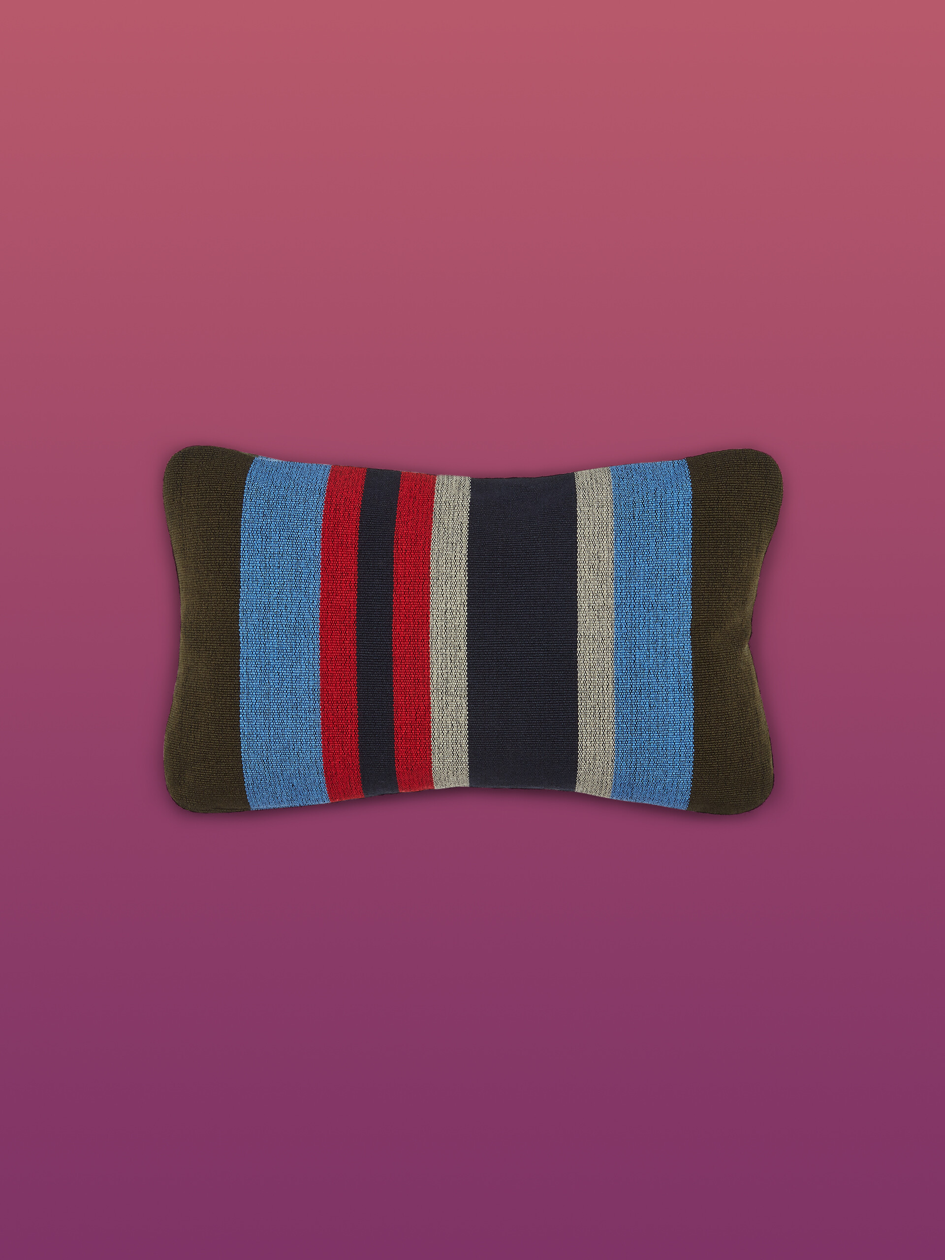 MARNI MARKET rectangular pillow cover in polyester with green pale blue and blue vertical stripes - Furniture - Image 1