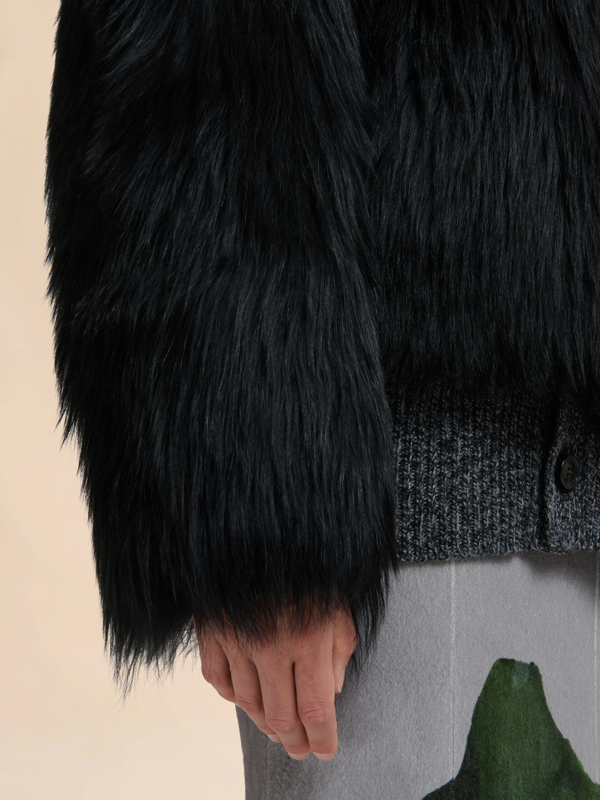 Black shearling jacket - Jackets - Image 5
