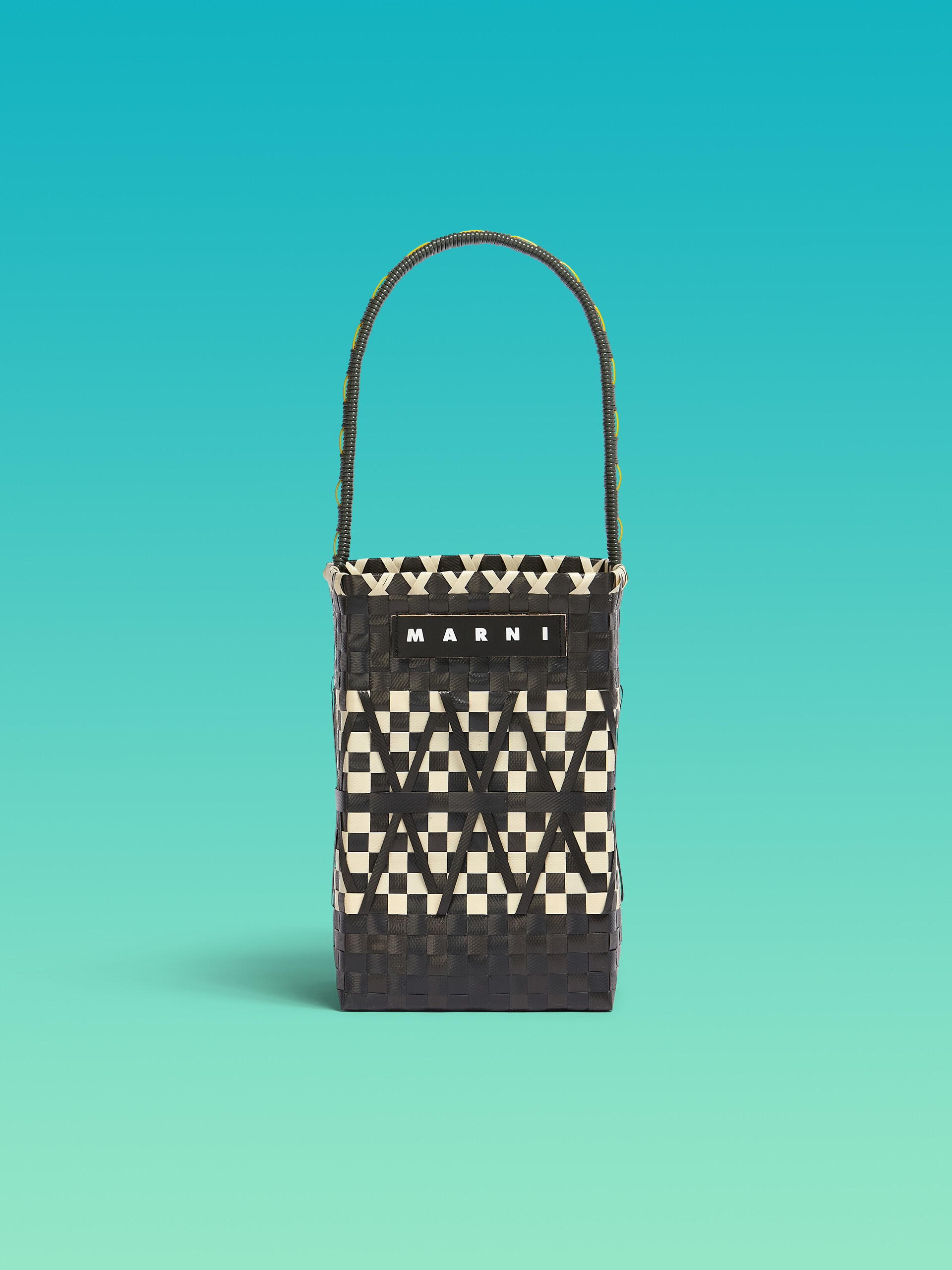 MARNI MARKET STENCIL black and white bucket bag - Shopping Bags - Image 1