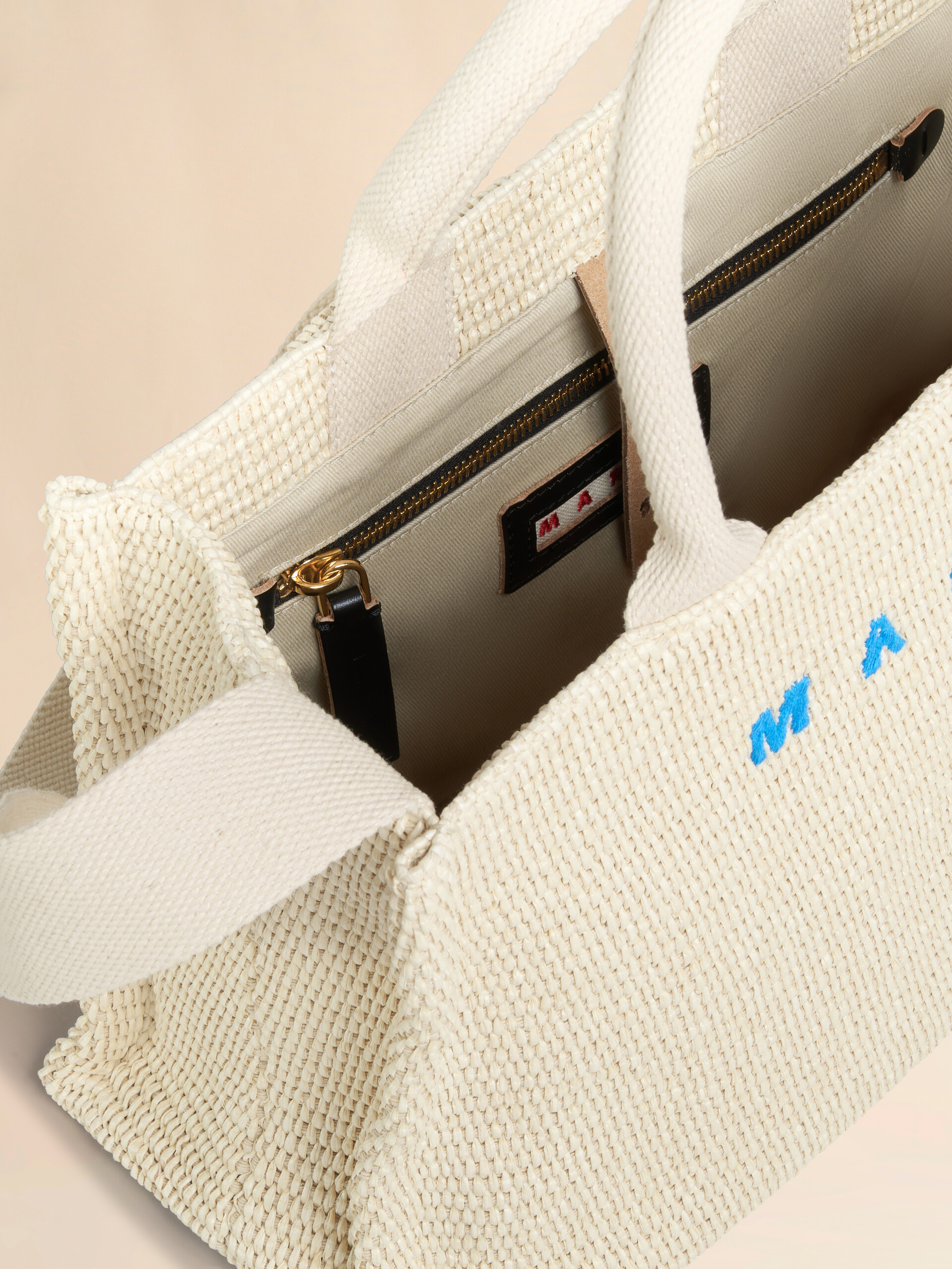 Kleine rosafarbene Tote Bag in Bast-Optik - Shopper - Image 3