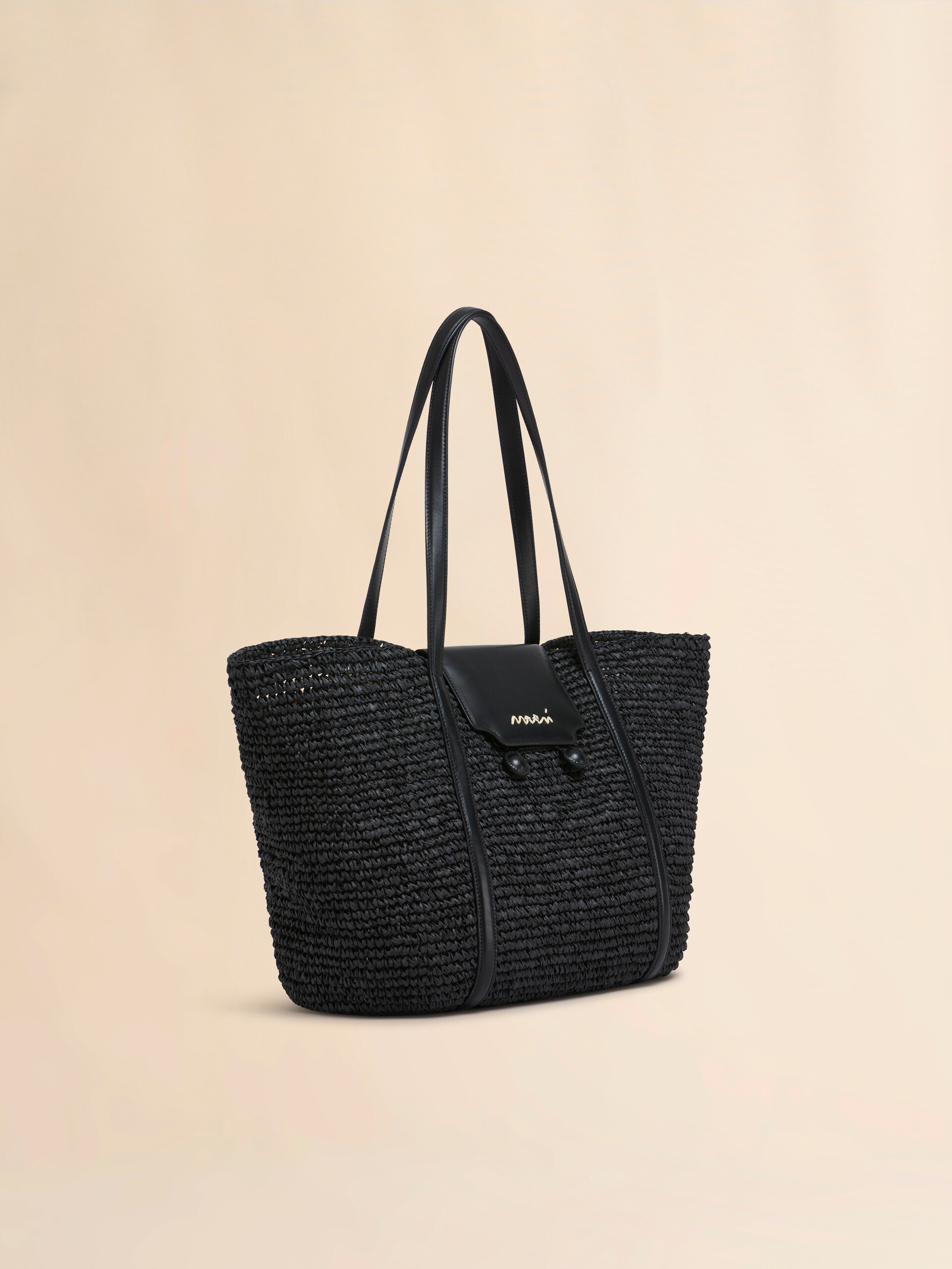Medium black raffia-effect Trunkaroo beach bag - Shopping Bags - Image 6