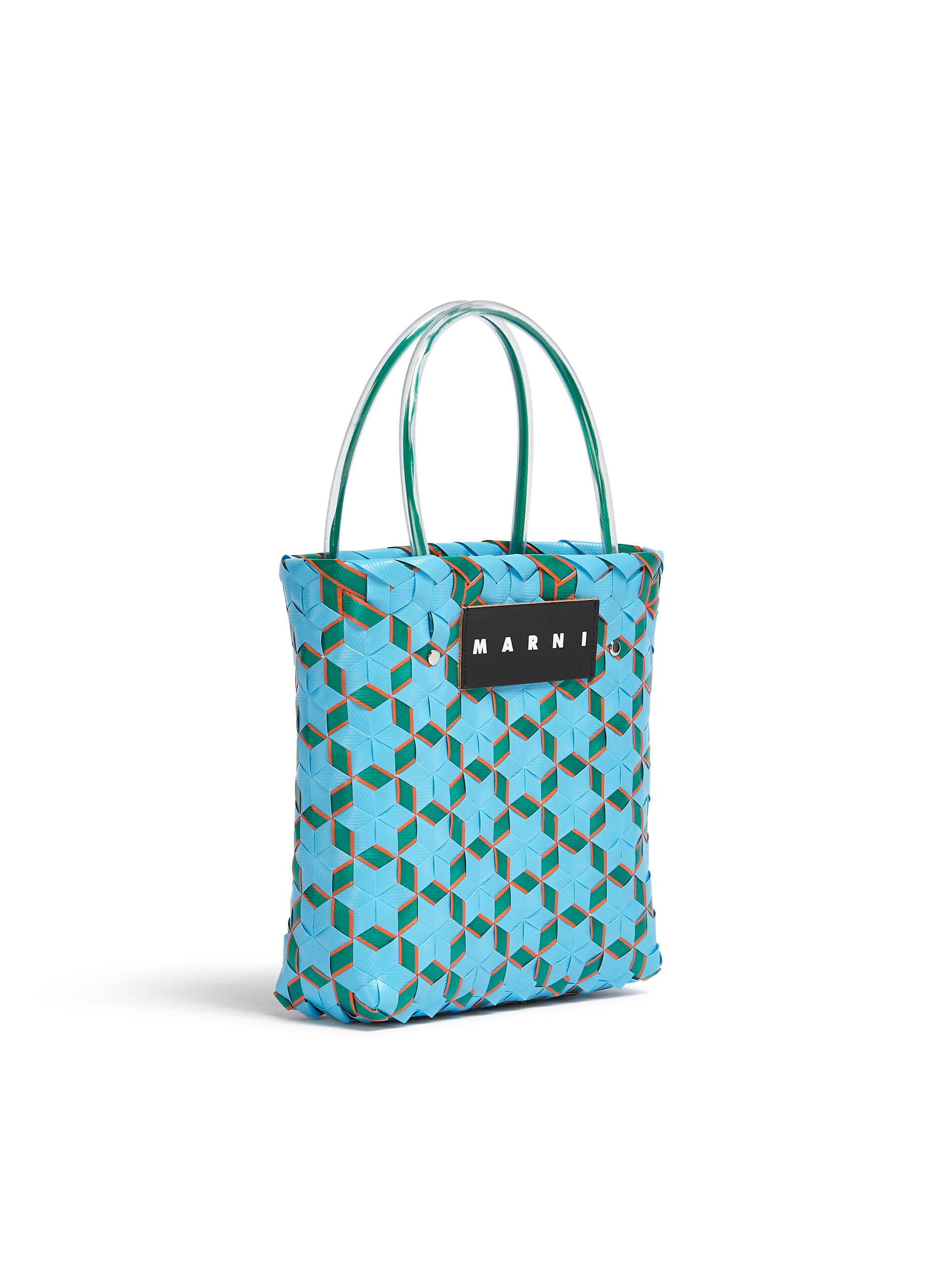 MARNI MARKET bag in pale blue star woven material - Bags - Image 2