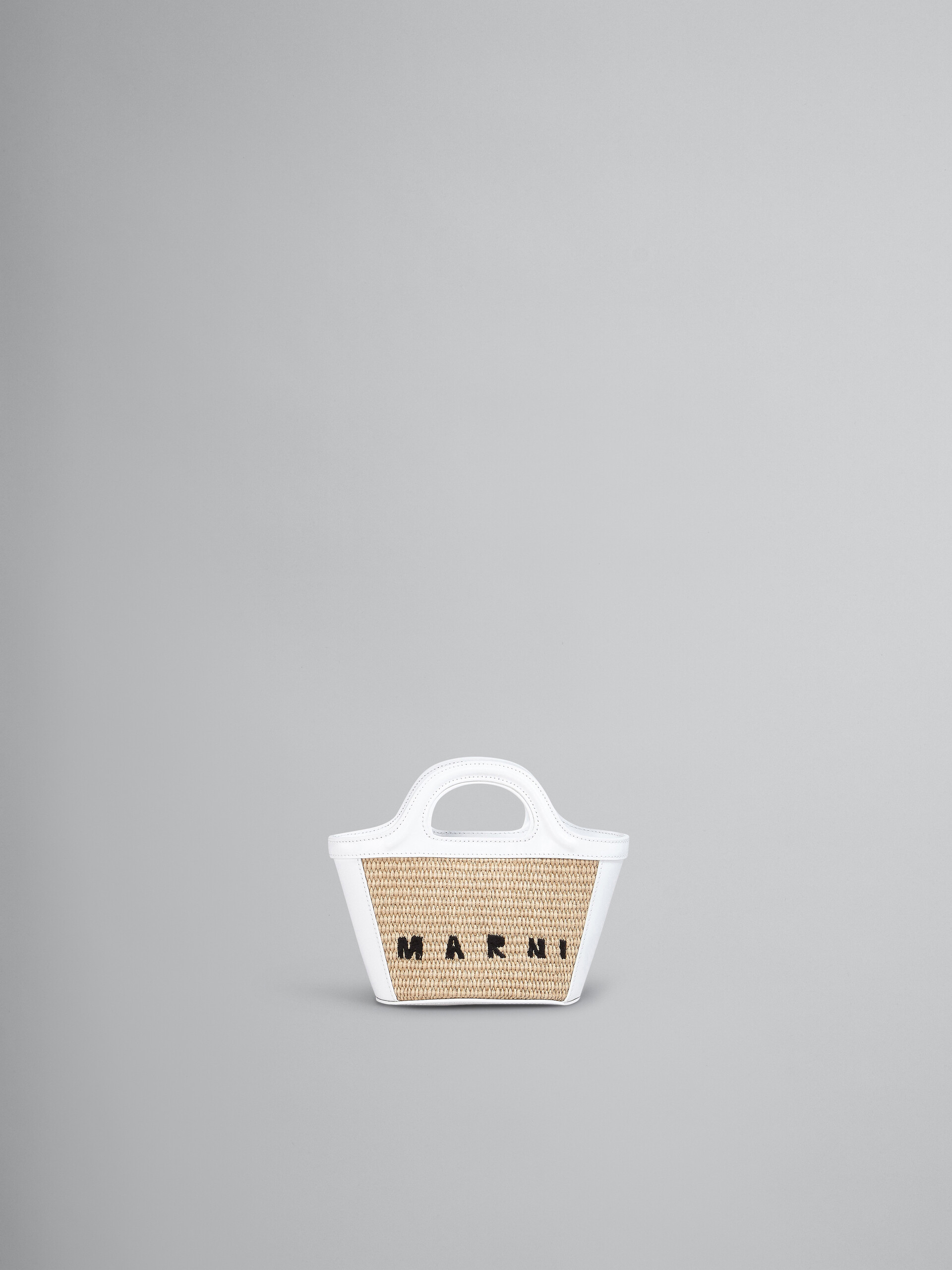 Tropicalia Micro Bag in white leather and raffia - Handbag - Image 1