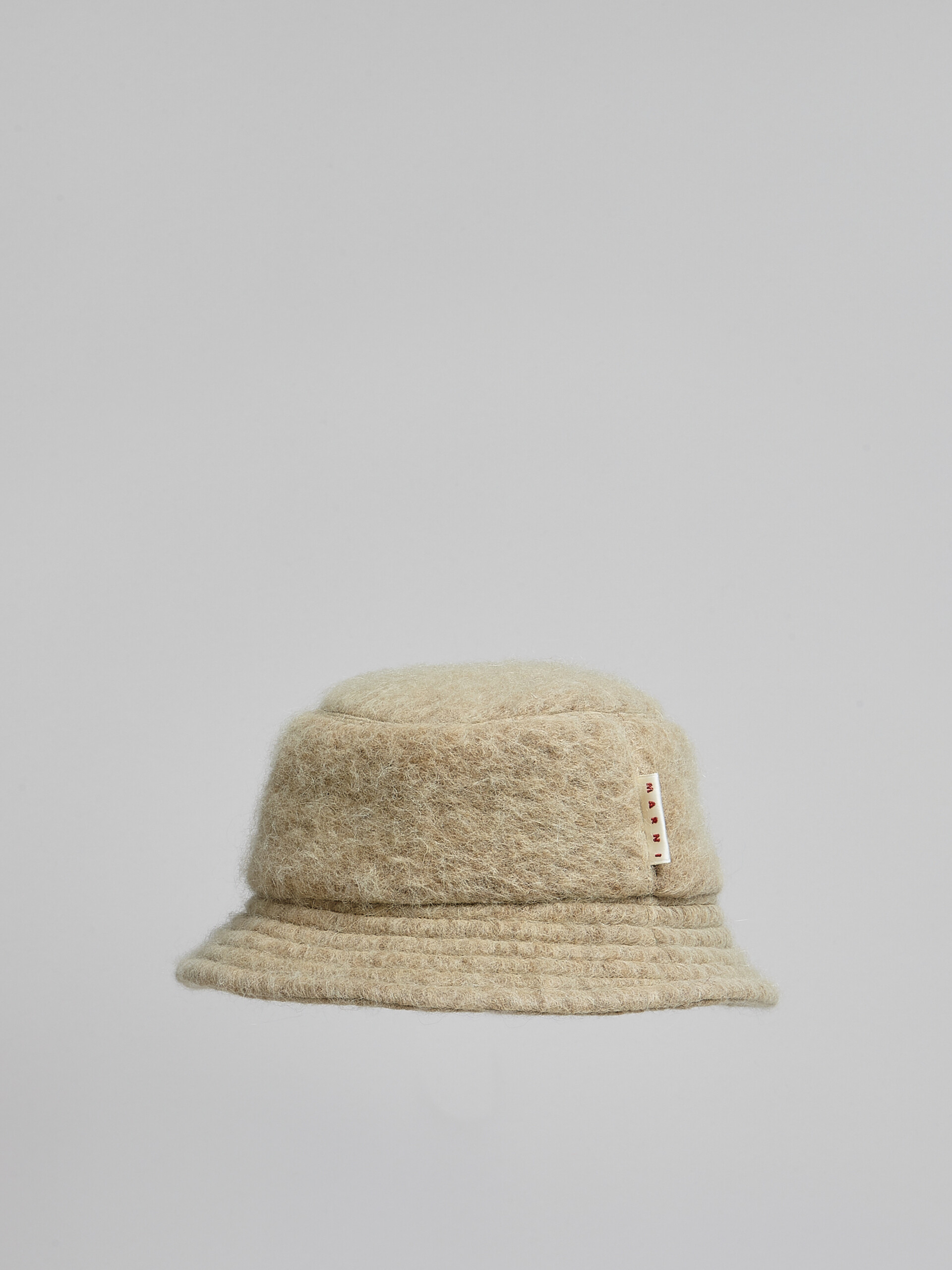 Beigefarbener Fischerhut aus gebürsteter Wollmischung - Hüte - Image 3