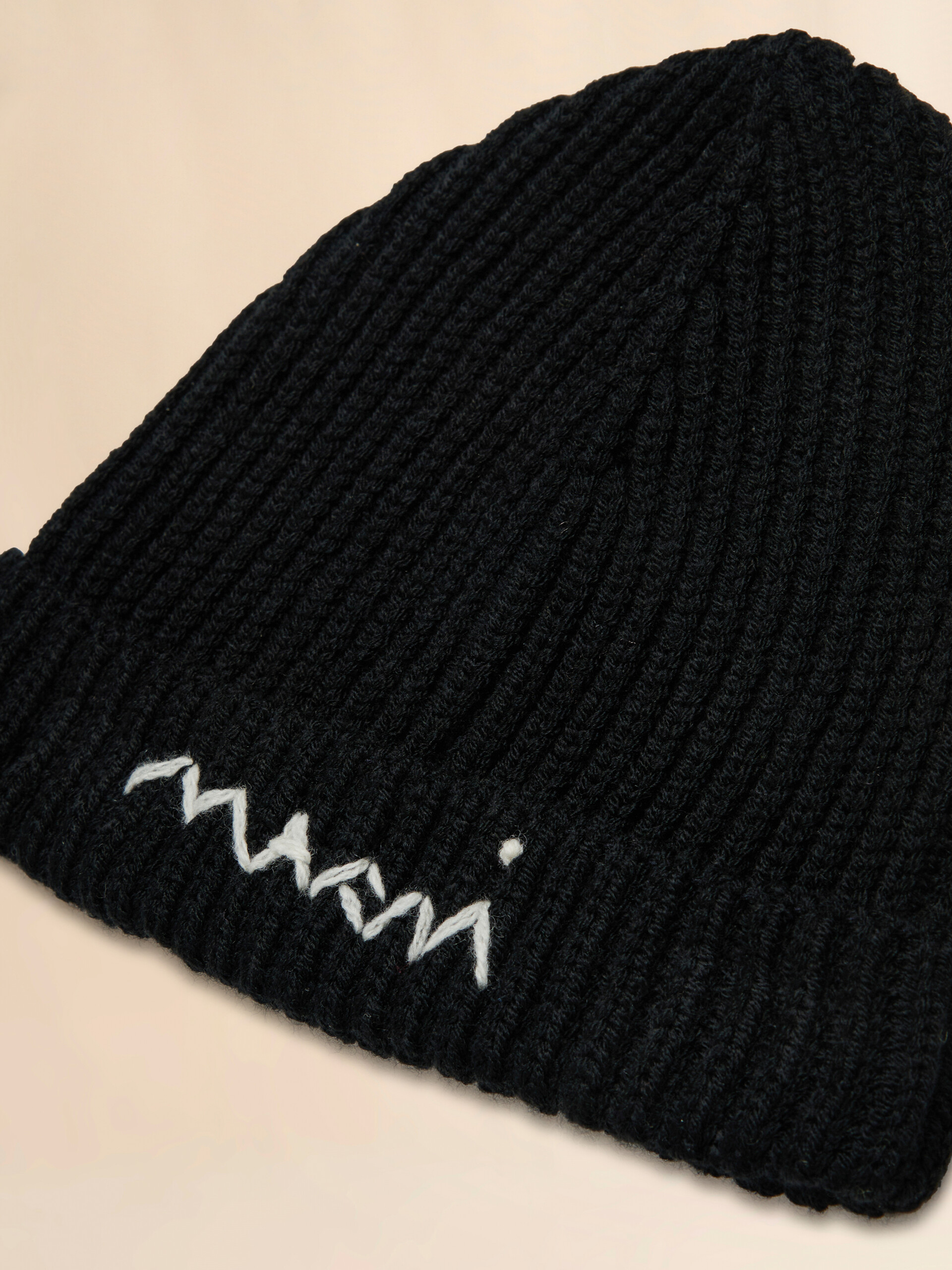 Pink wool blend beanie with Marni Symbol - Caps - Image 3