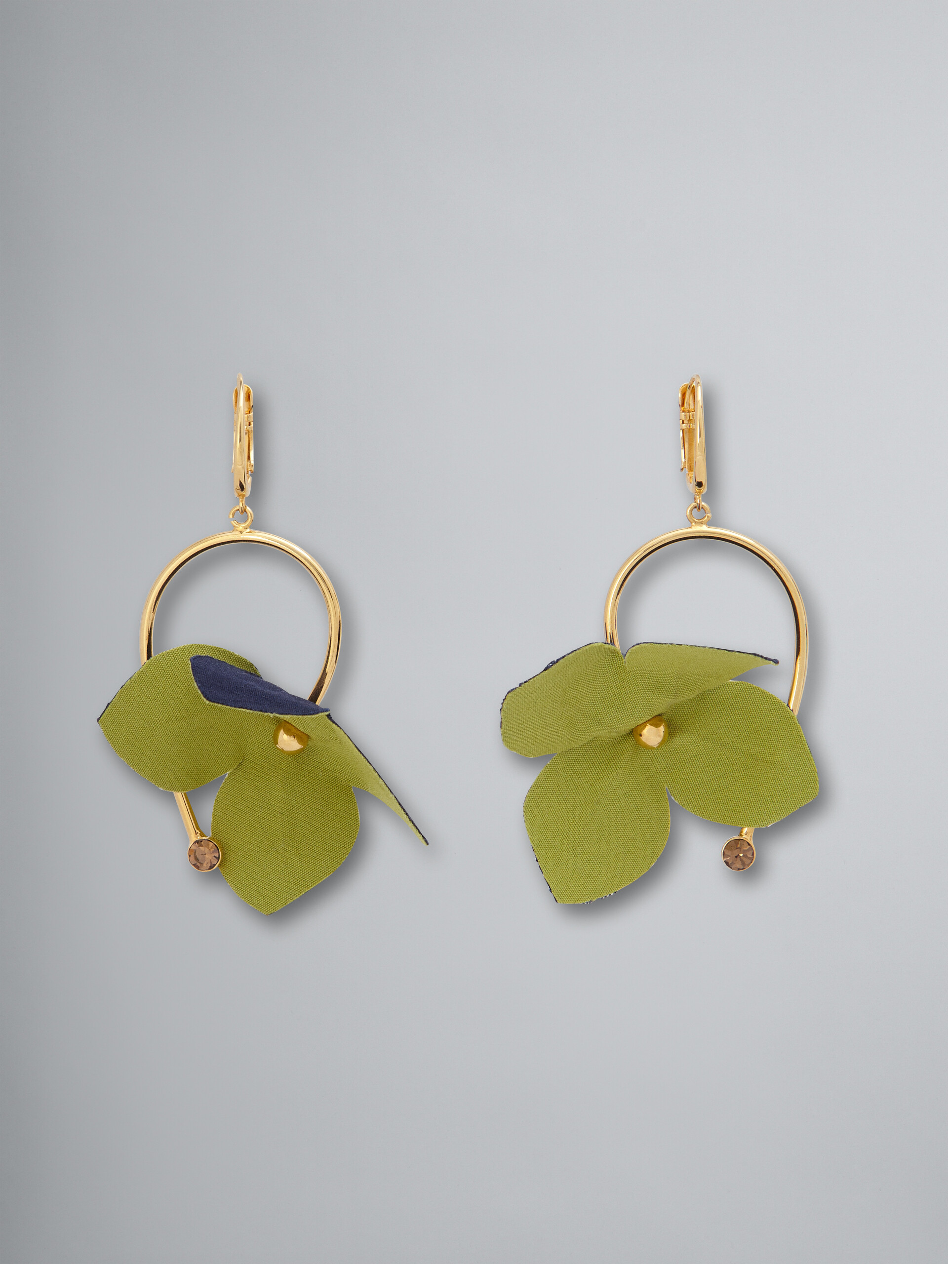 Bi-coloured cotton flower FLORA earrings - Earrings - Image 1
