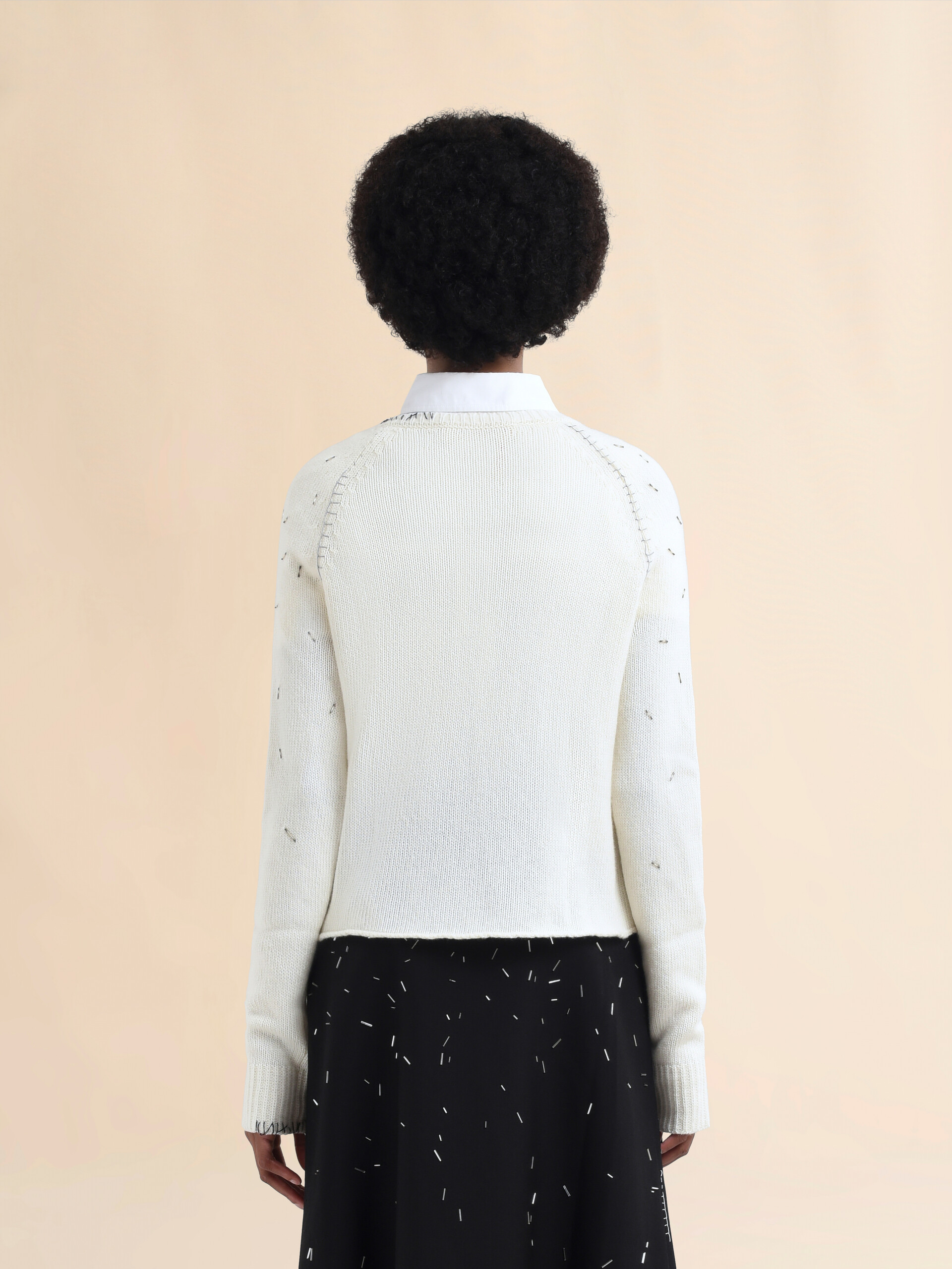Pearl embellished wool and cashmere ivory jumper - Pullovers - Image 3
