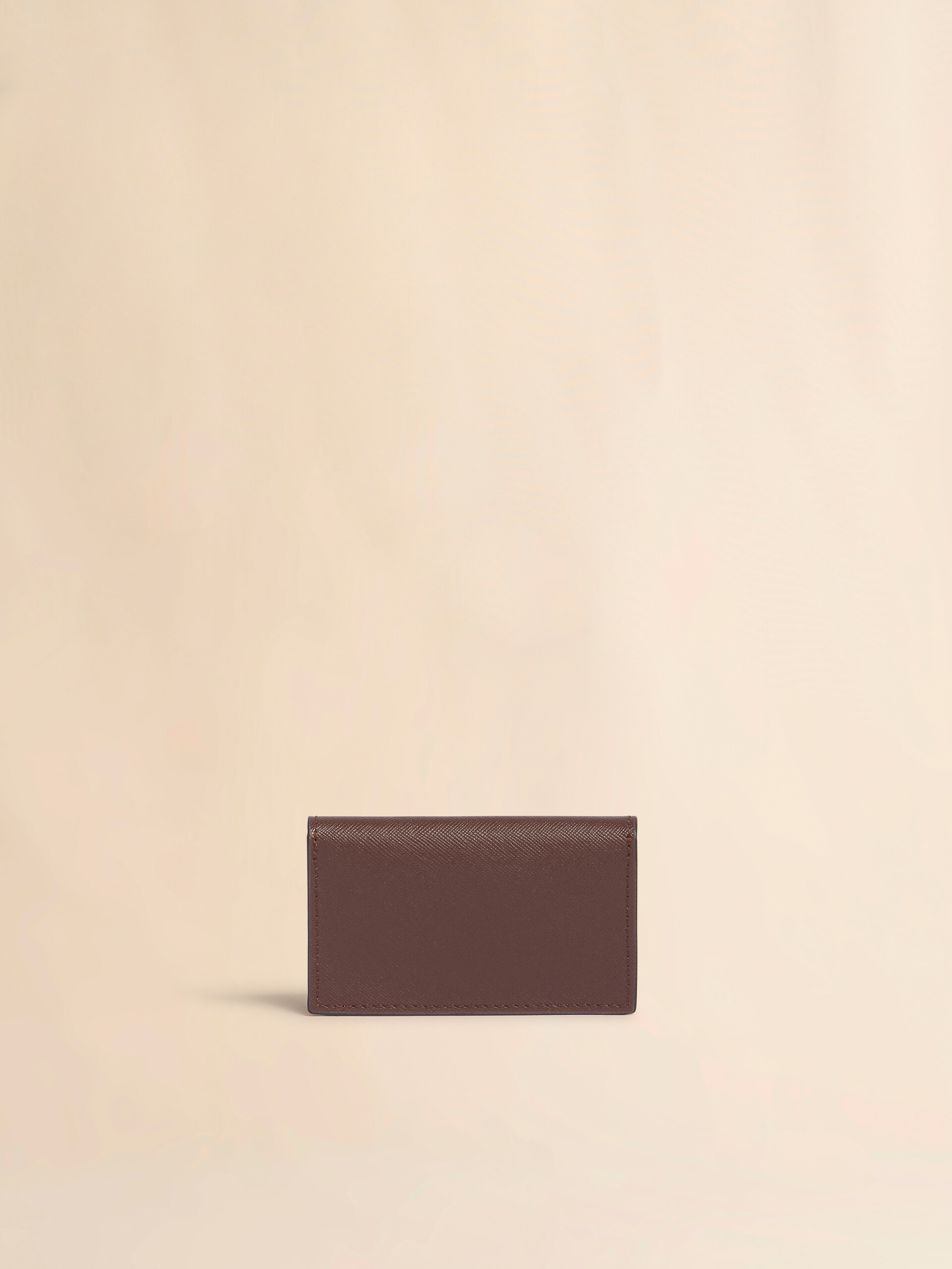 ブラウン ホワイト マスタード レザー製名刺入れ - 財布 - Image 3