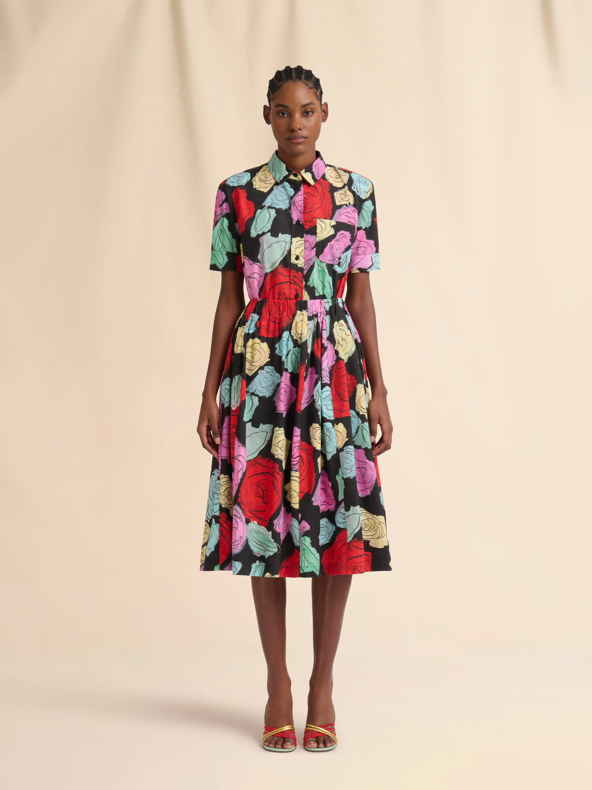 Black poplin panelled skirt with Orion print - Skirts - Image 2
