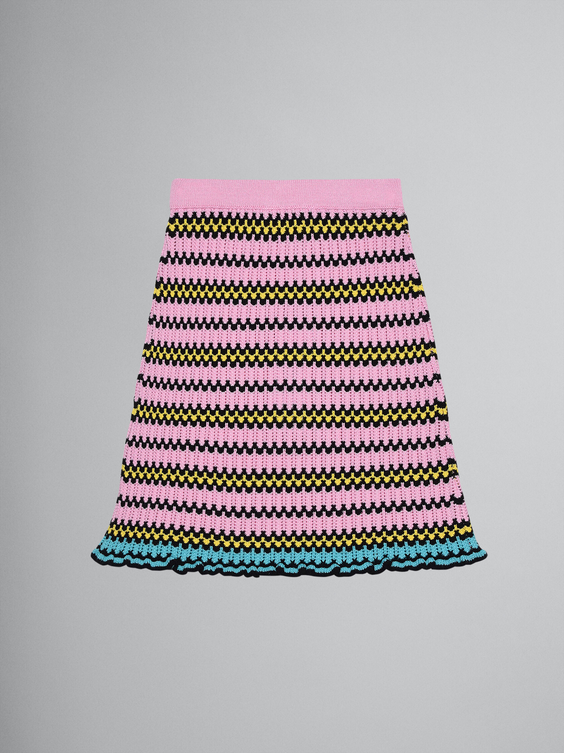 Multi-colour pink stripes cotton knit skirt - Skirts - Image 2