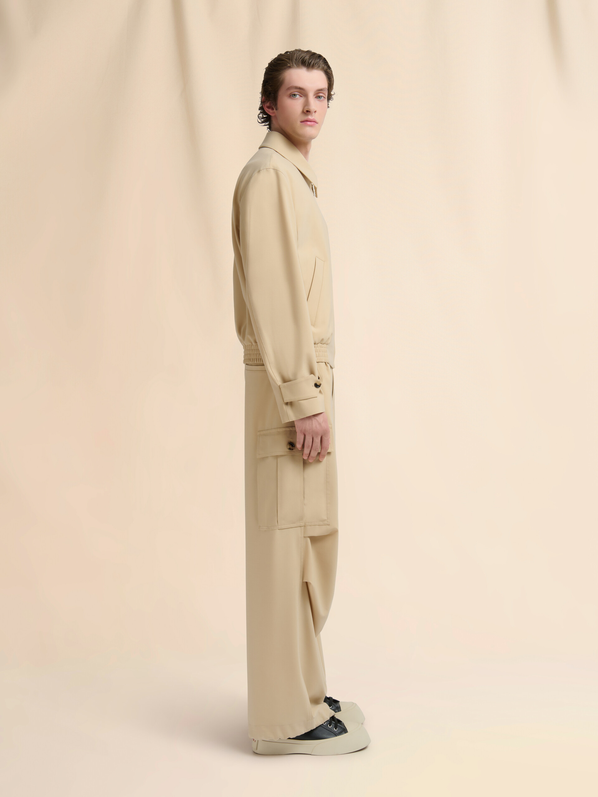 グレー ウール製カーゴパンツ マルニシンボル入り - パンツ - Image 5