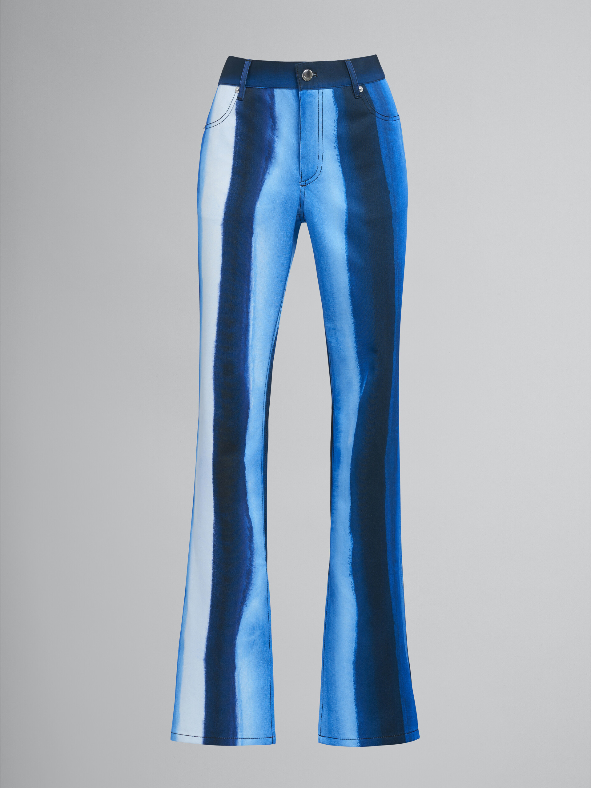 Pantalones de dril de algodón con estampado de rayas en cascada - Pantalones - Image 1