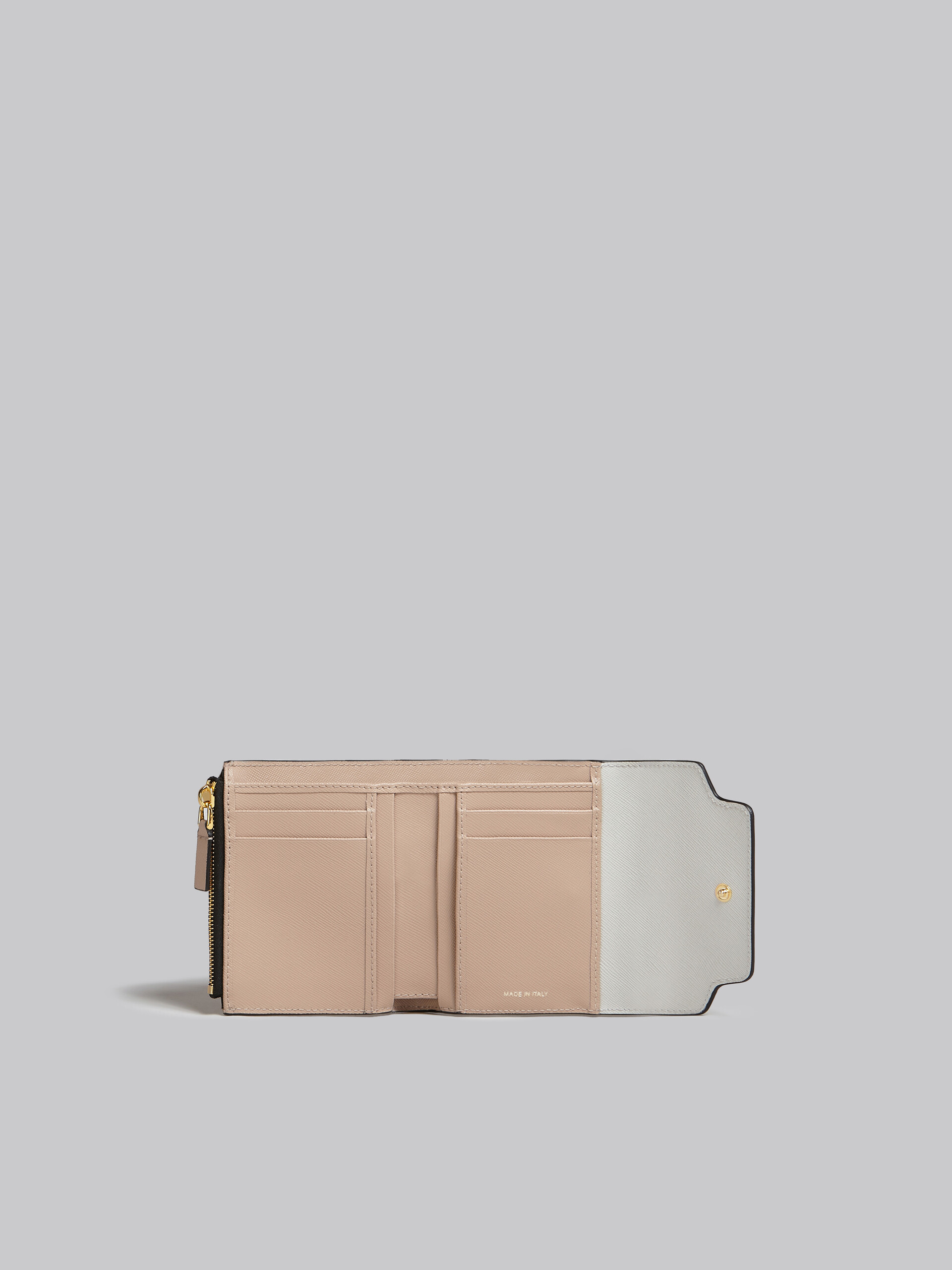 Orange white and beige saffiano leather wallet - Wallets - Image 2