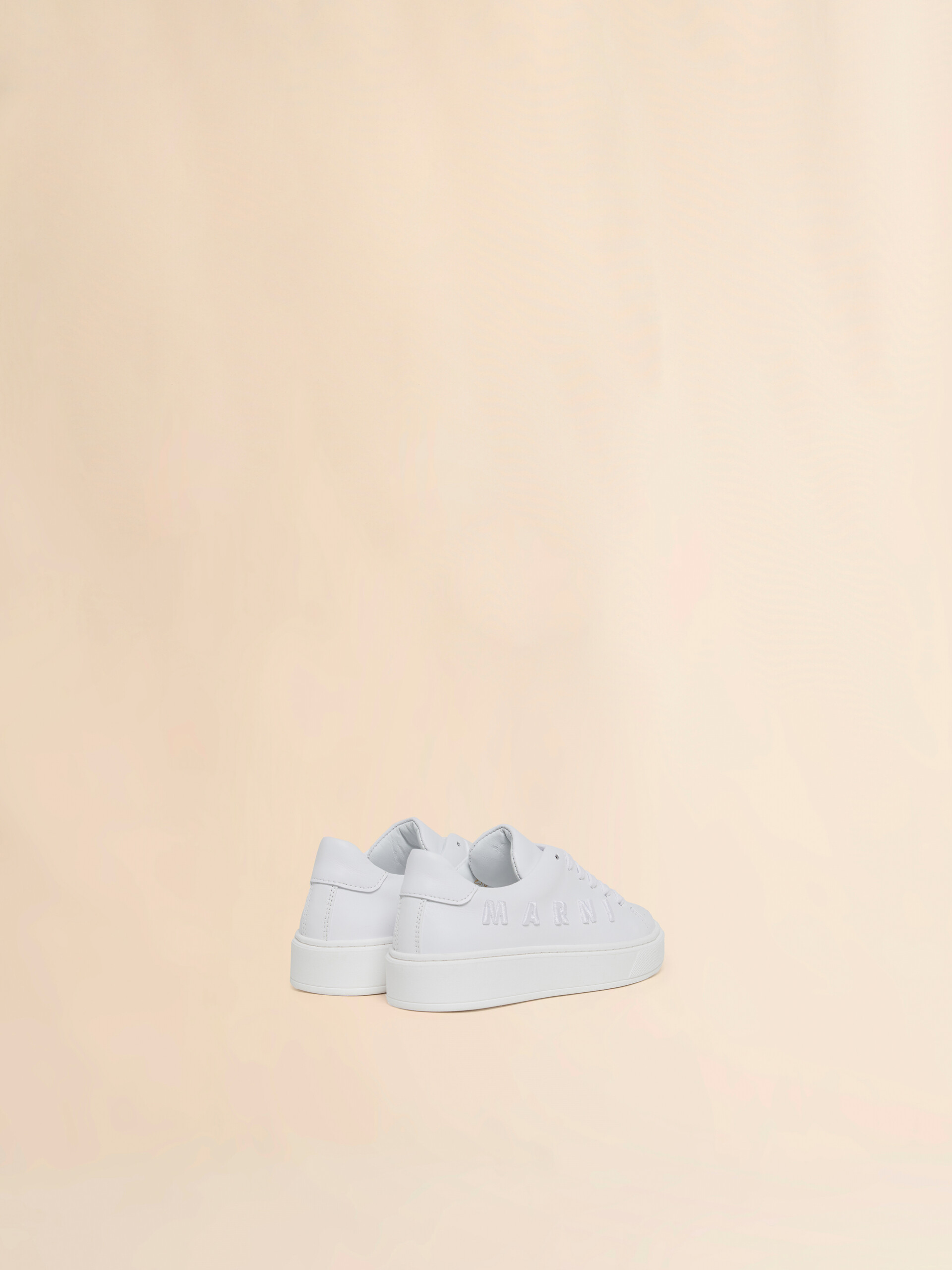 White leather sneaker with tonal Marni embroidery - Sneakers - Image 3