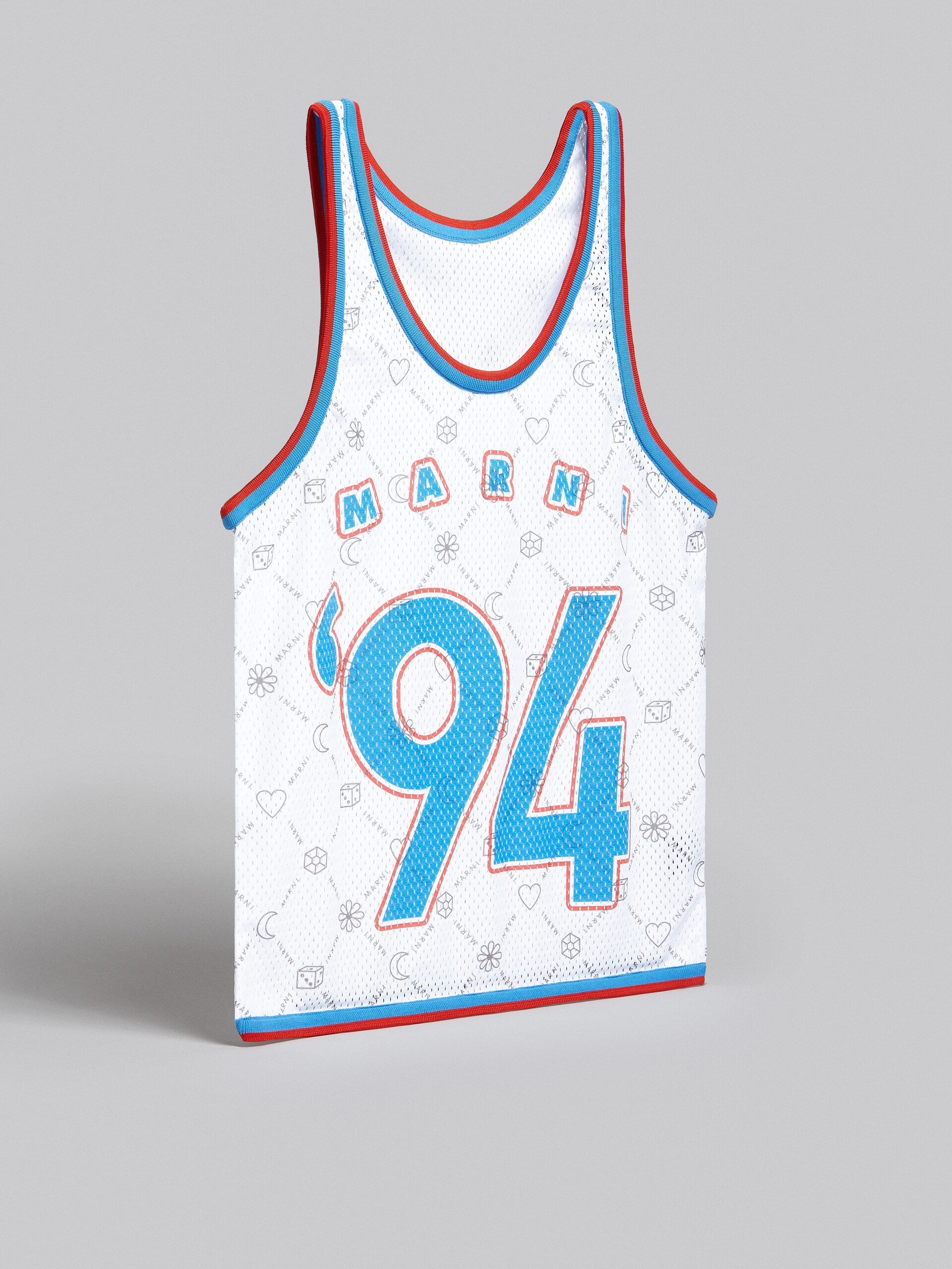 ホワイト タンクトップショッピングバッグ、Marnigramプリント入り | Marni