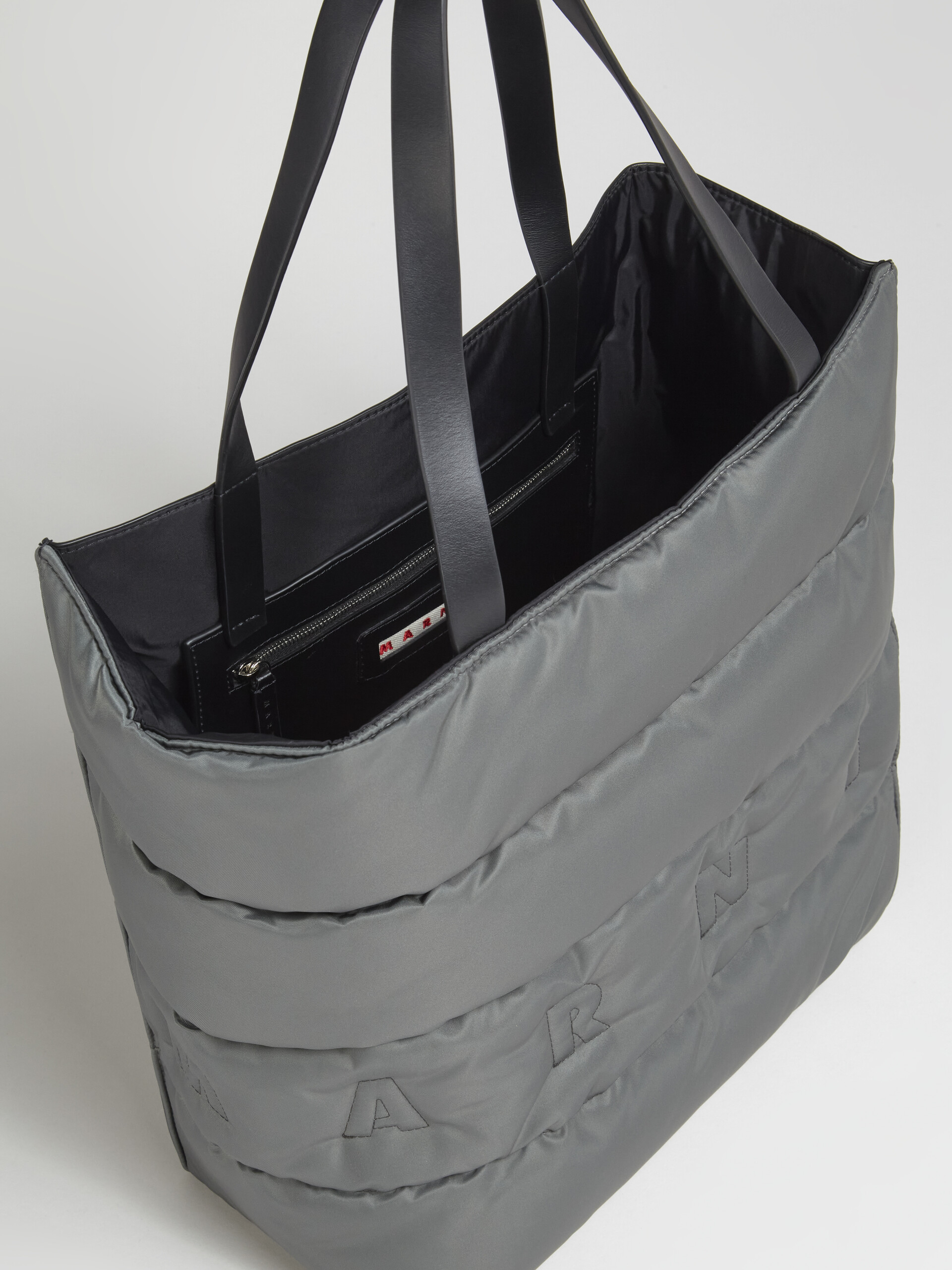 MUSEO large bag in grey nylon - Shopping Bags - Image 5