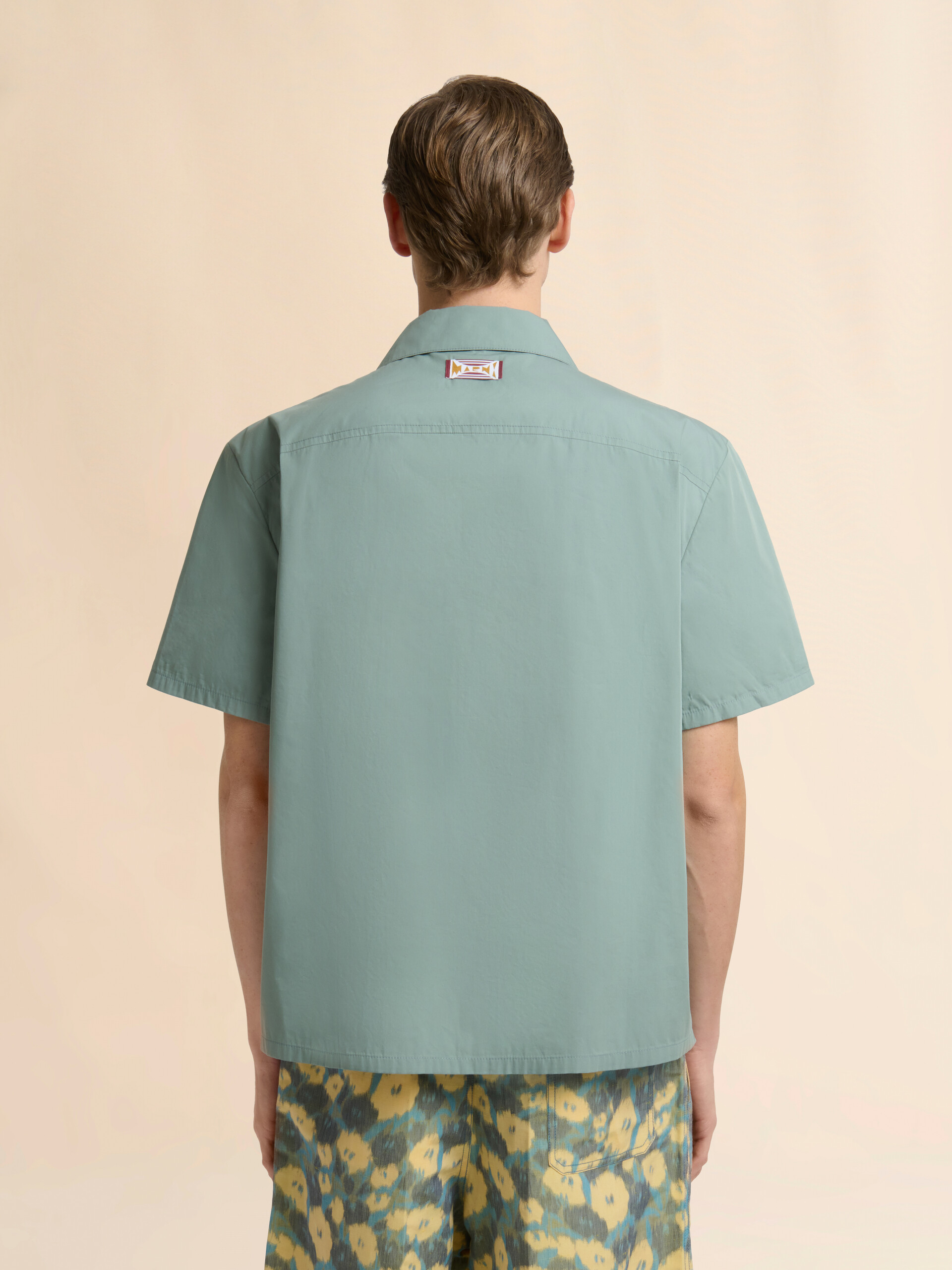 Chemise verte en coton et nylon avec empi&egrave;cement en dentelle - Chemises - Image 3