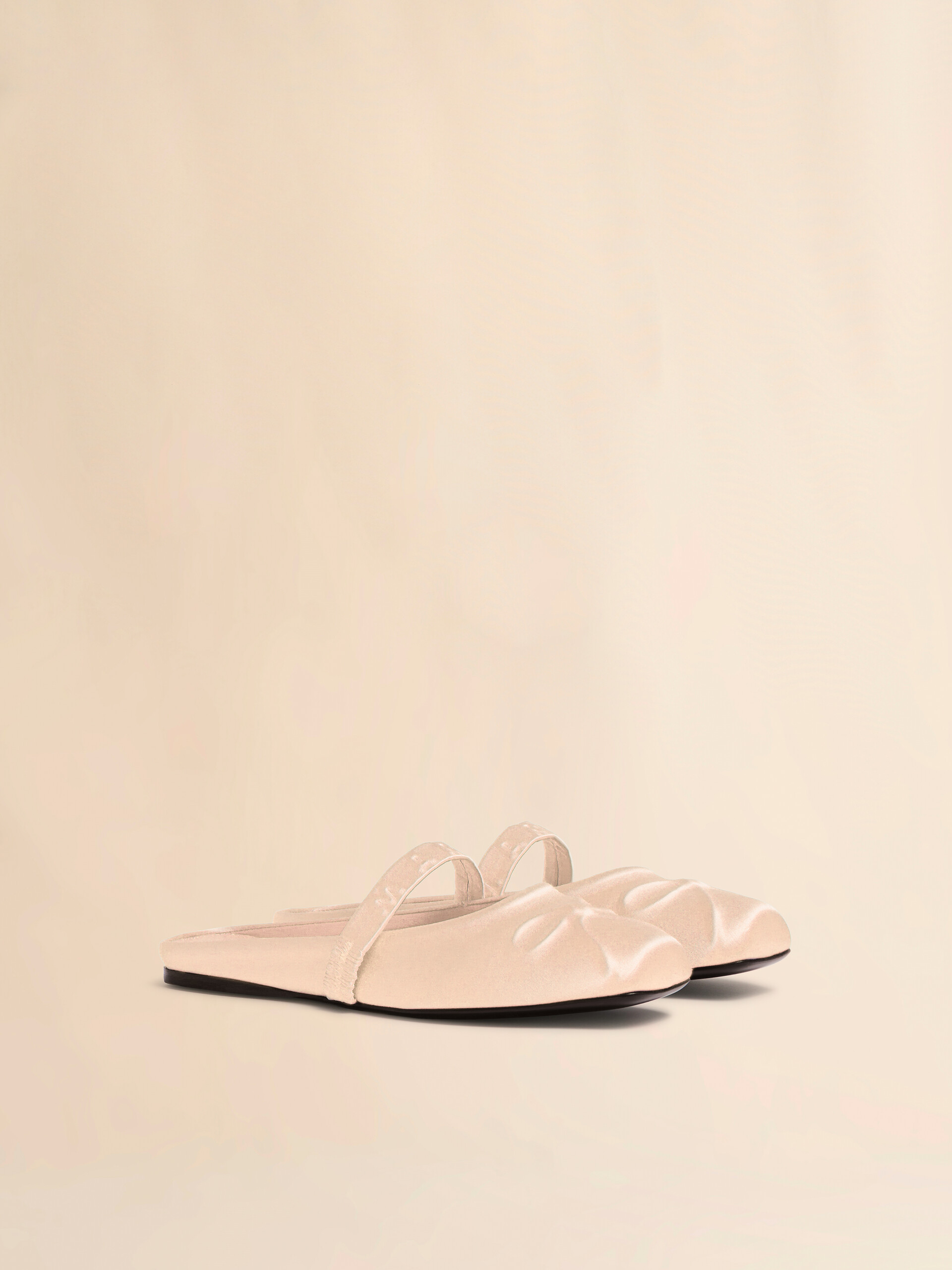 Light grey satin Little Bow sabot ballet flat - Ballet Shoes - Image 2
