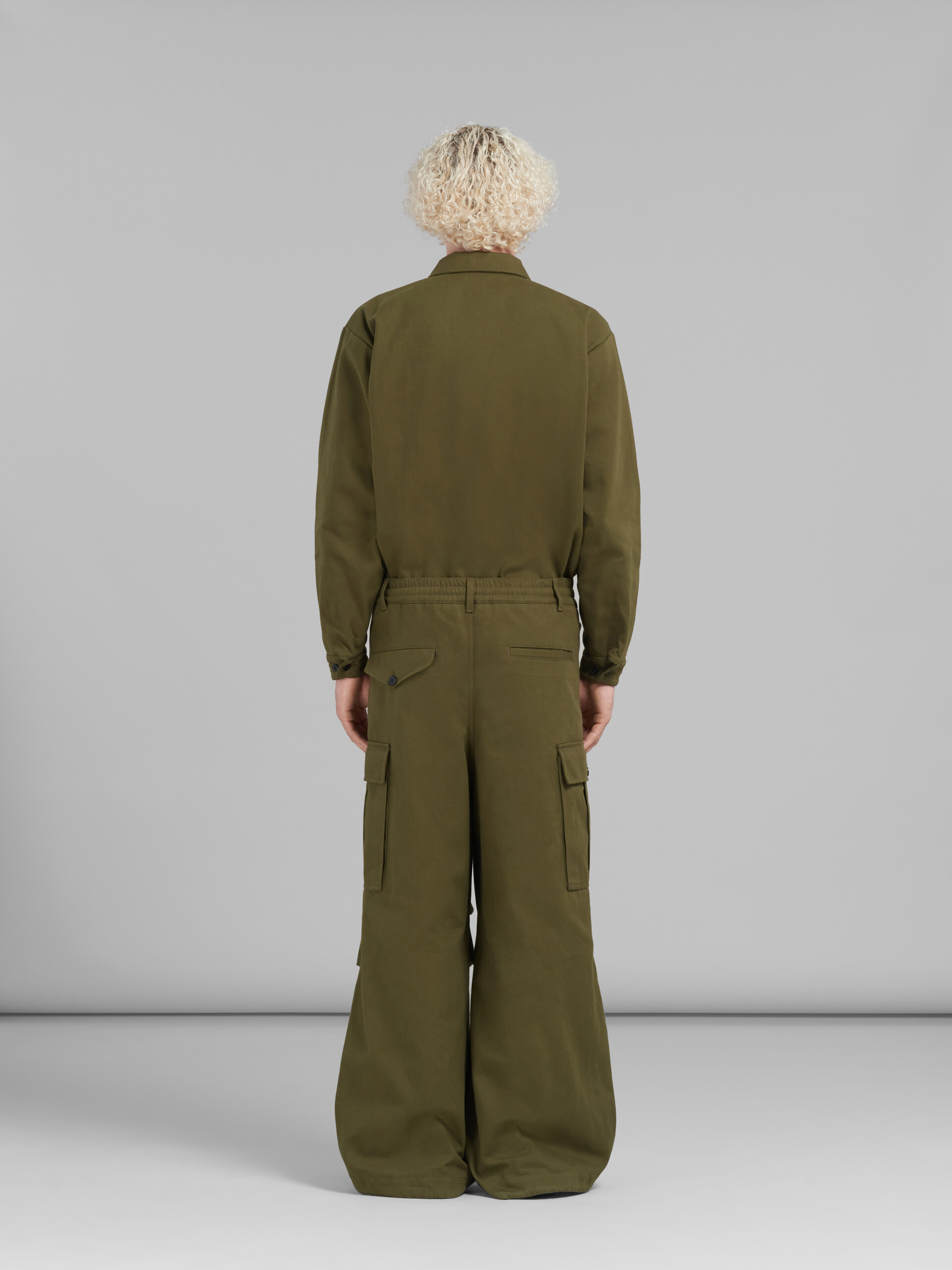 Green gabardine cargo pants - Pants - Image 3