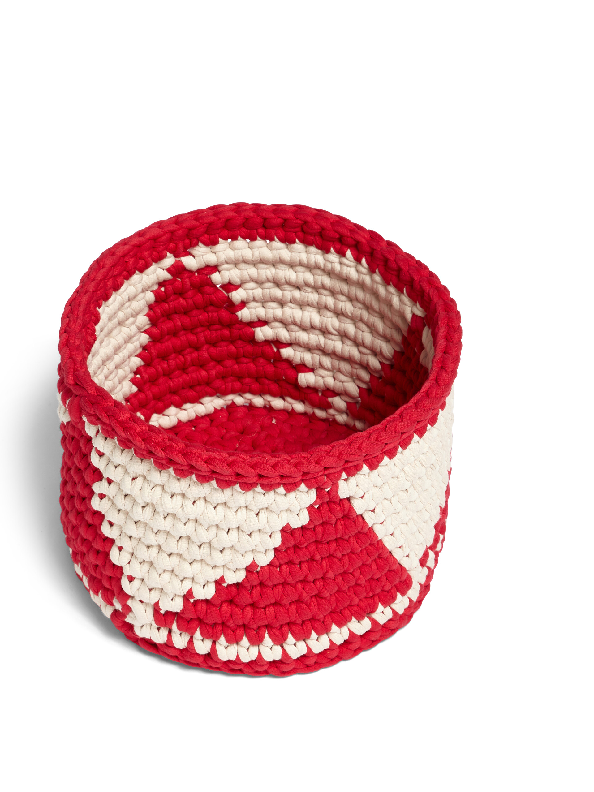 Small MARNI MARKET vase holder in white and red crochet - Furniture - Image 3