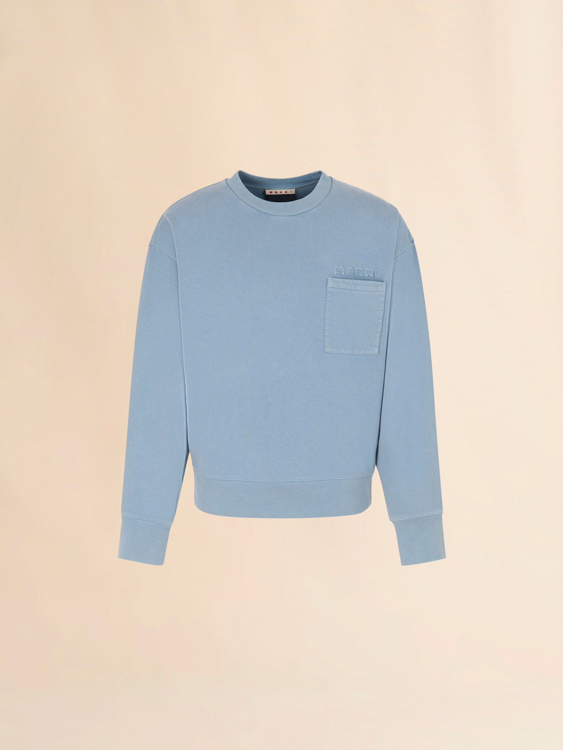 Blue cotton sweatshirt with Marni patches - Sweaters - Image 1