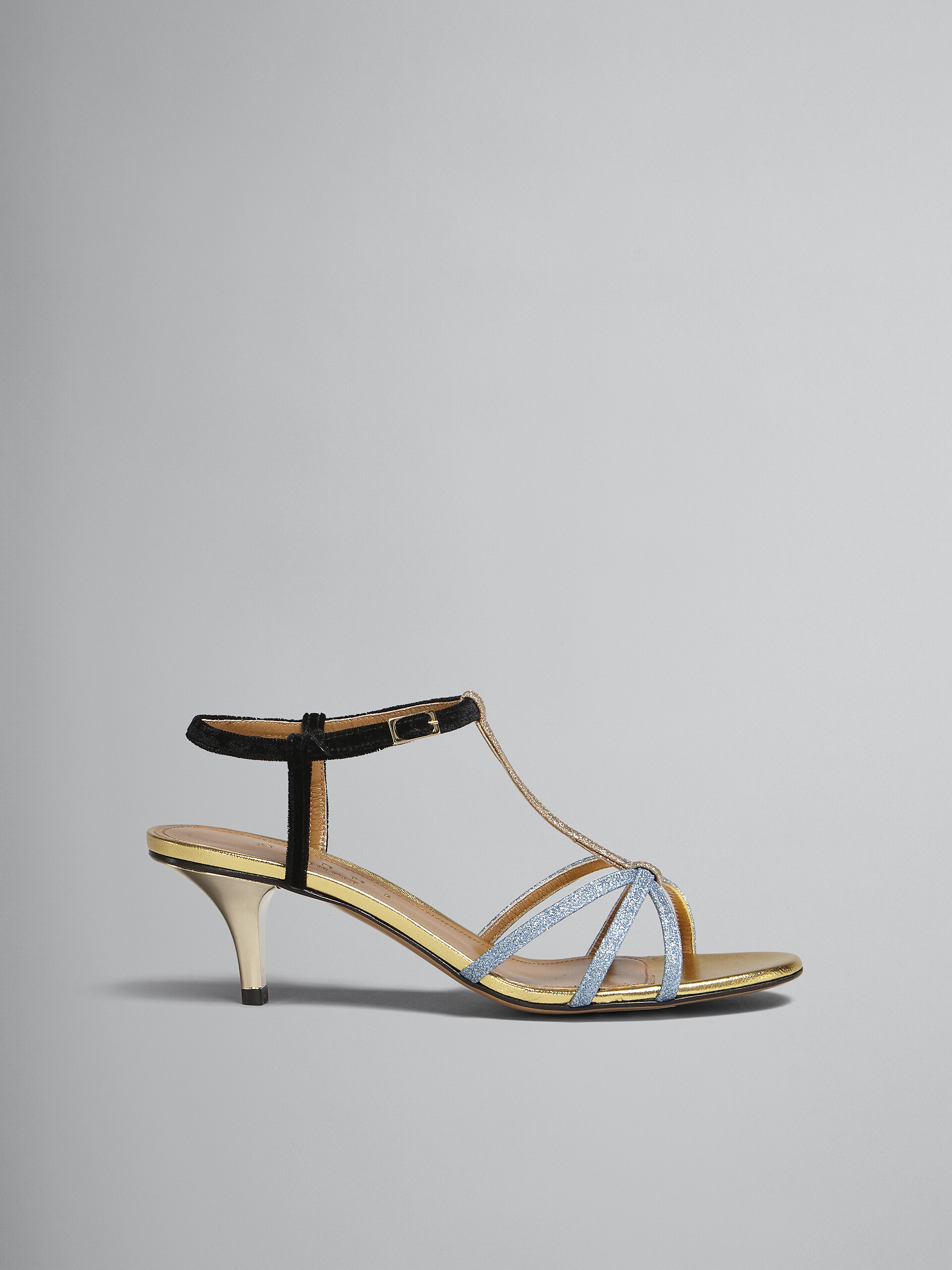 Glitter fabric and velvet sandal - Sandals - Image 1