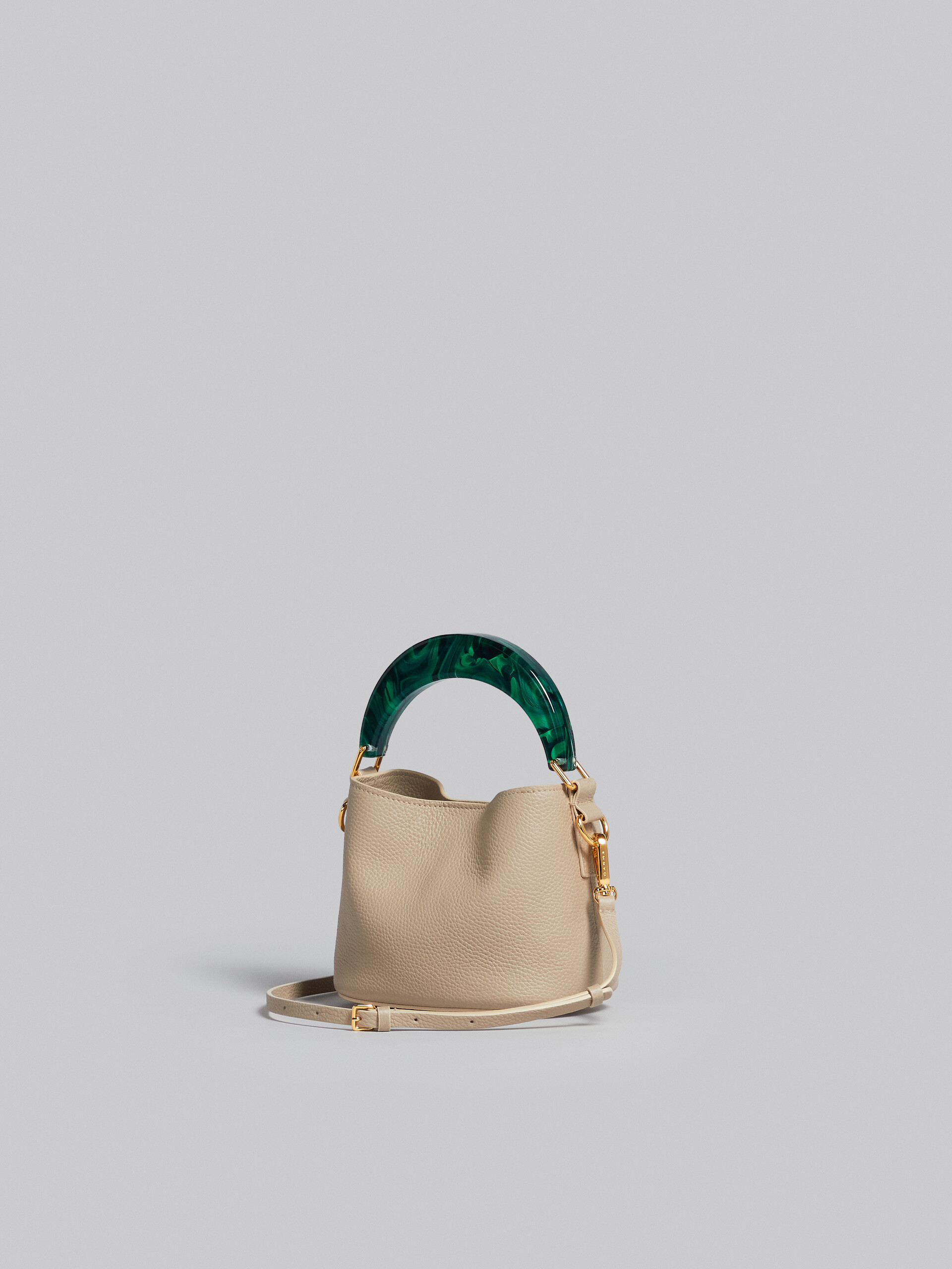 Venice Mini Bucket Bag in beige leather - Shoulder Bag - Image 2