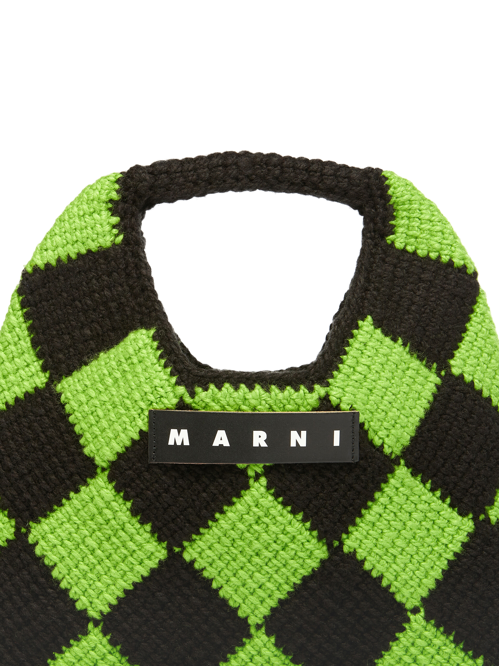 MARNI MARKET DIAMOND small bag in green and black tech wool - Bags - Image 4
