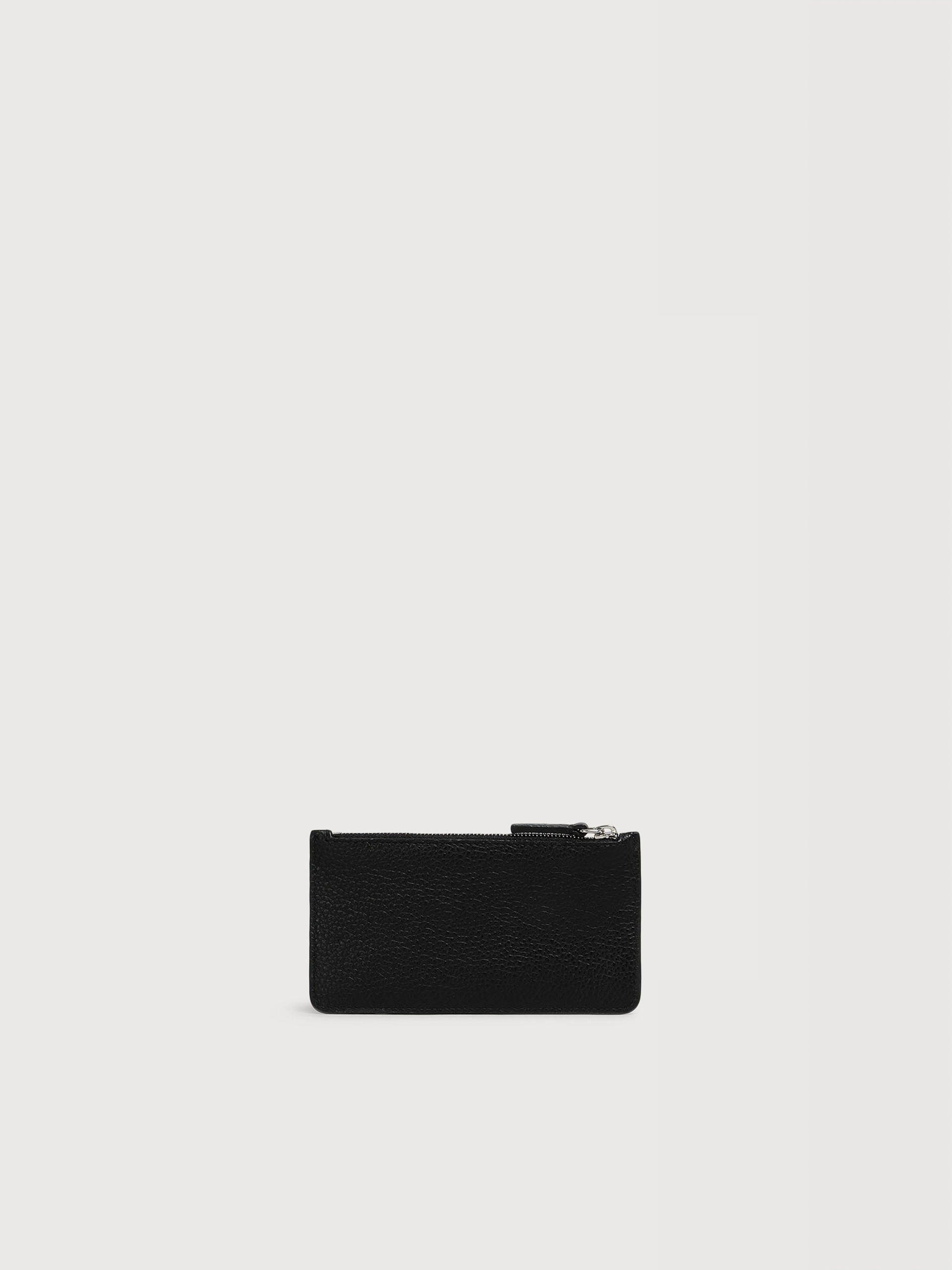 ブラック レザー製カードケース、マルニシンボル刺繍入り | Marni