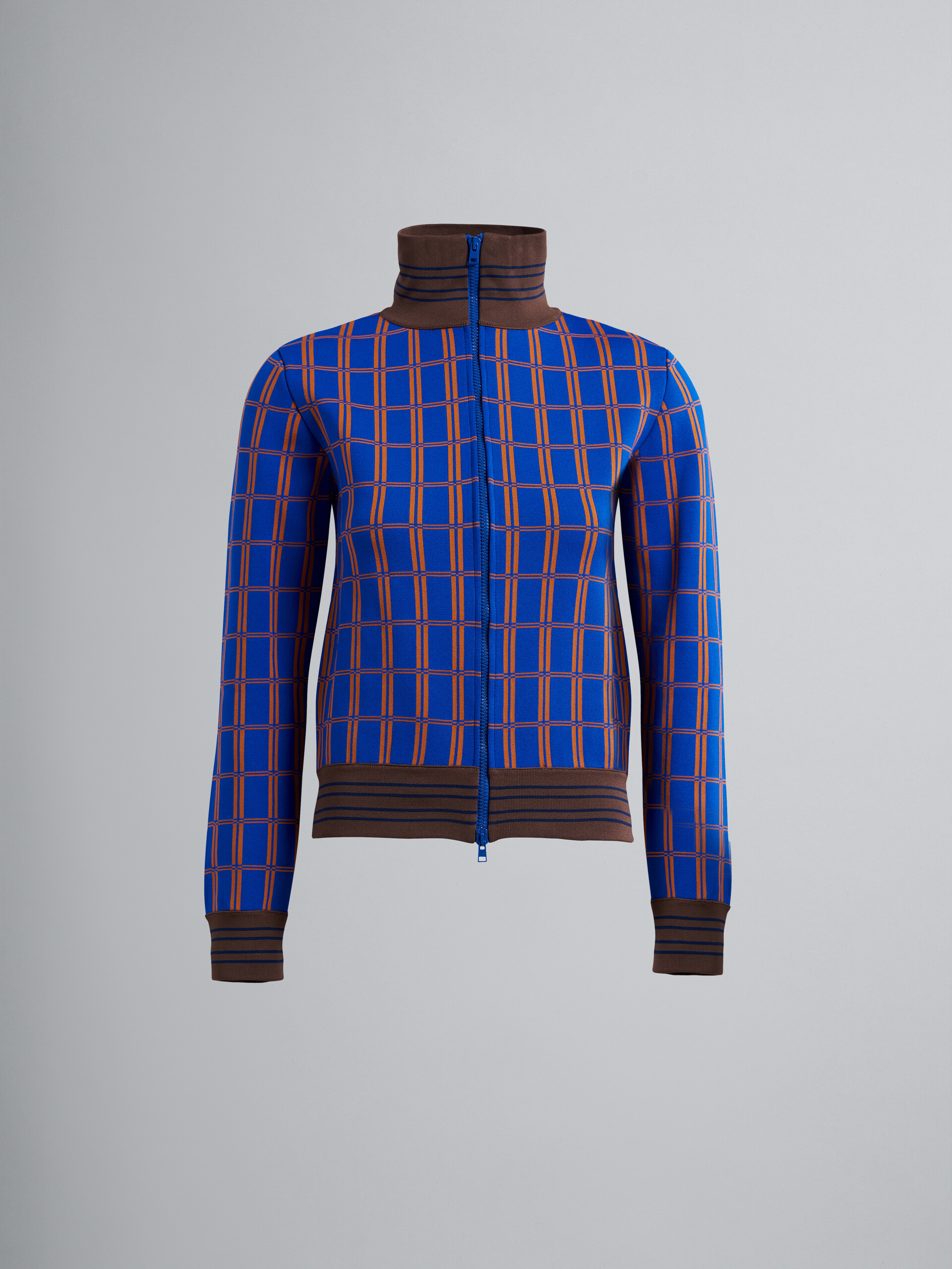 Cardigan in jacquard bicolore check - Pullover - Image 1