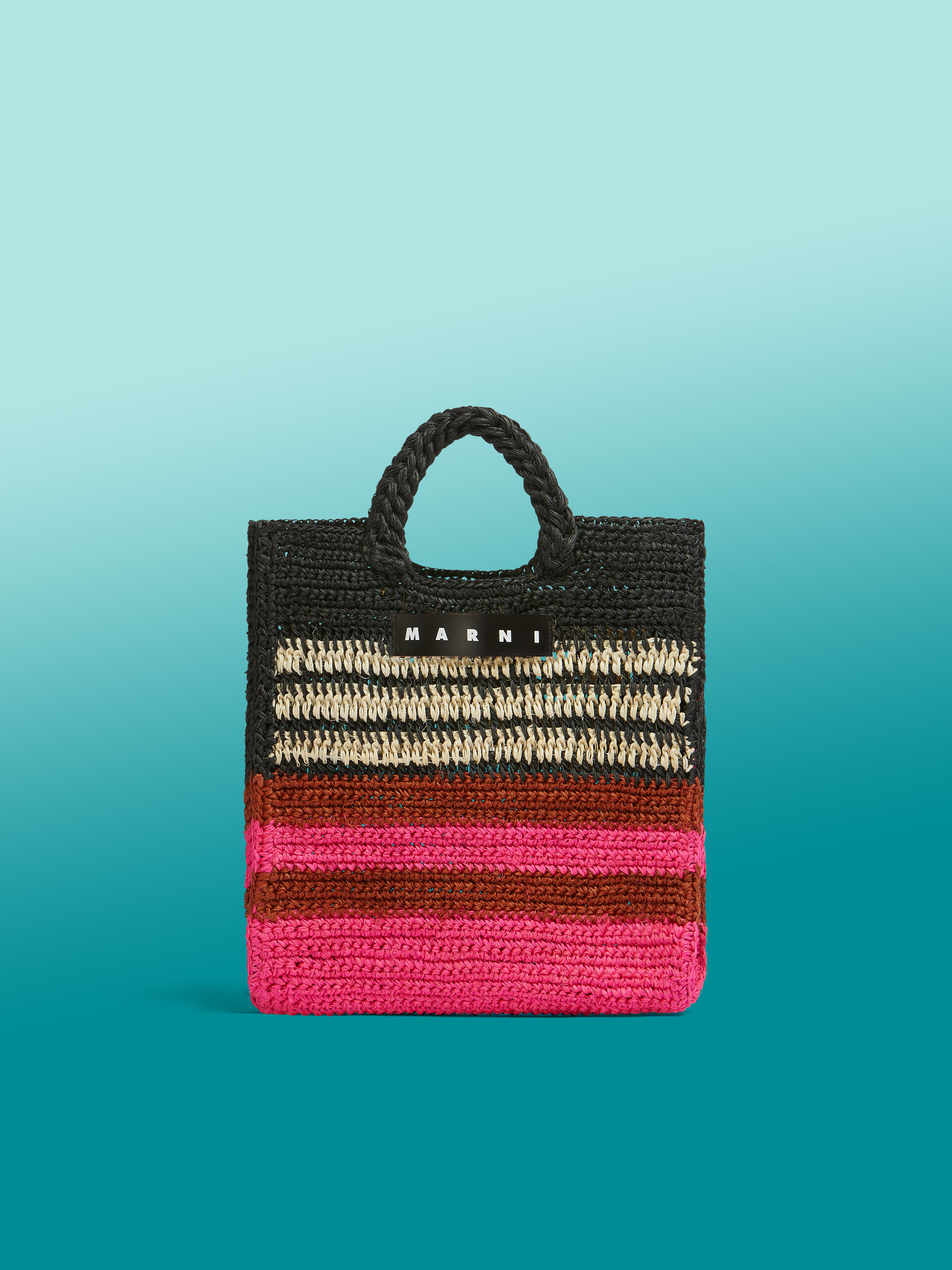 Brown striped MARNI MARKET FIQUE bag - Shopping Bags - Image 1