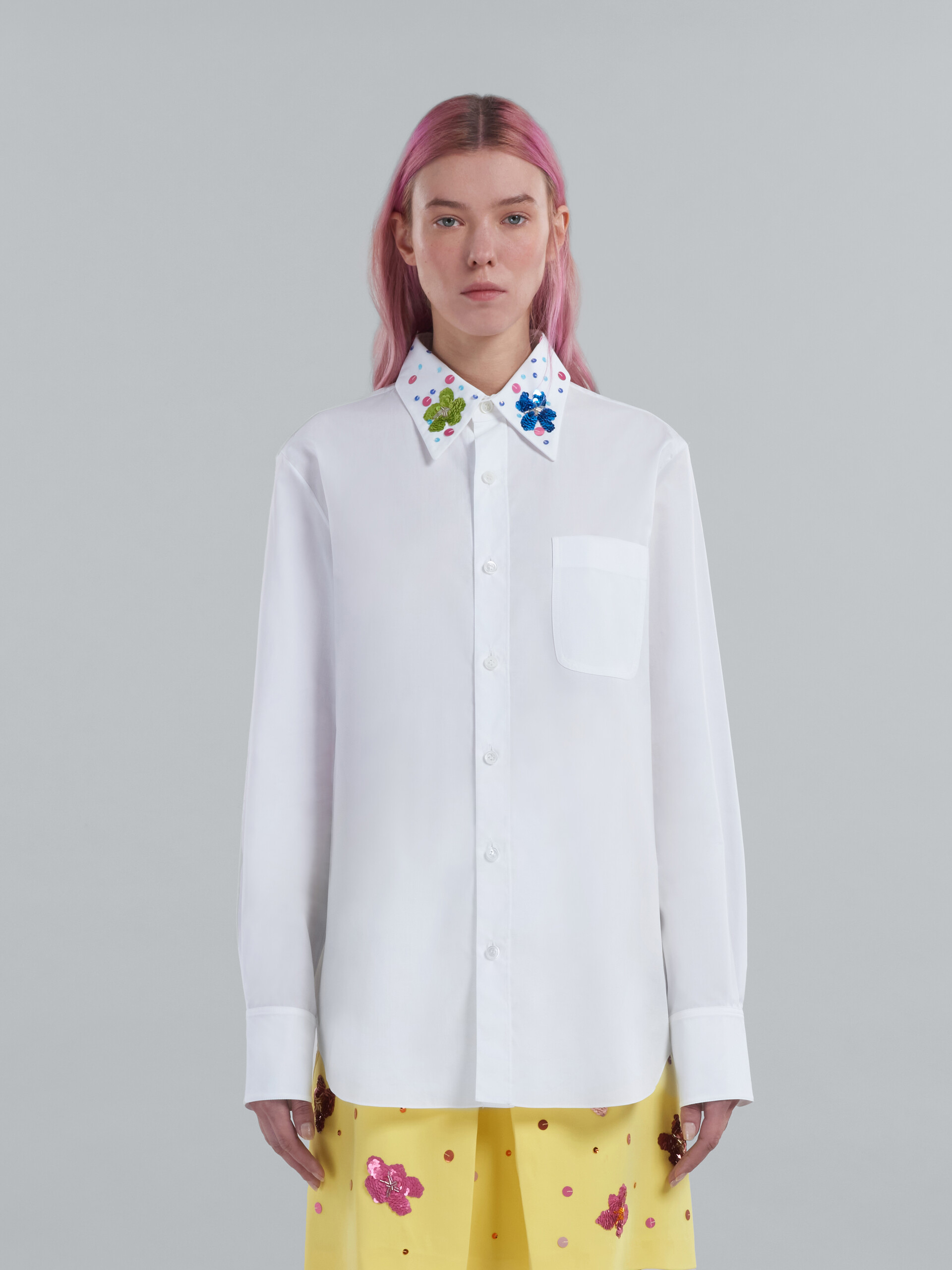 White poplin shirt in bio cotton - Shirts - Image 2