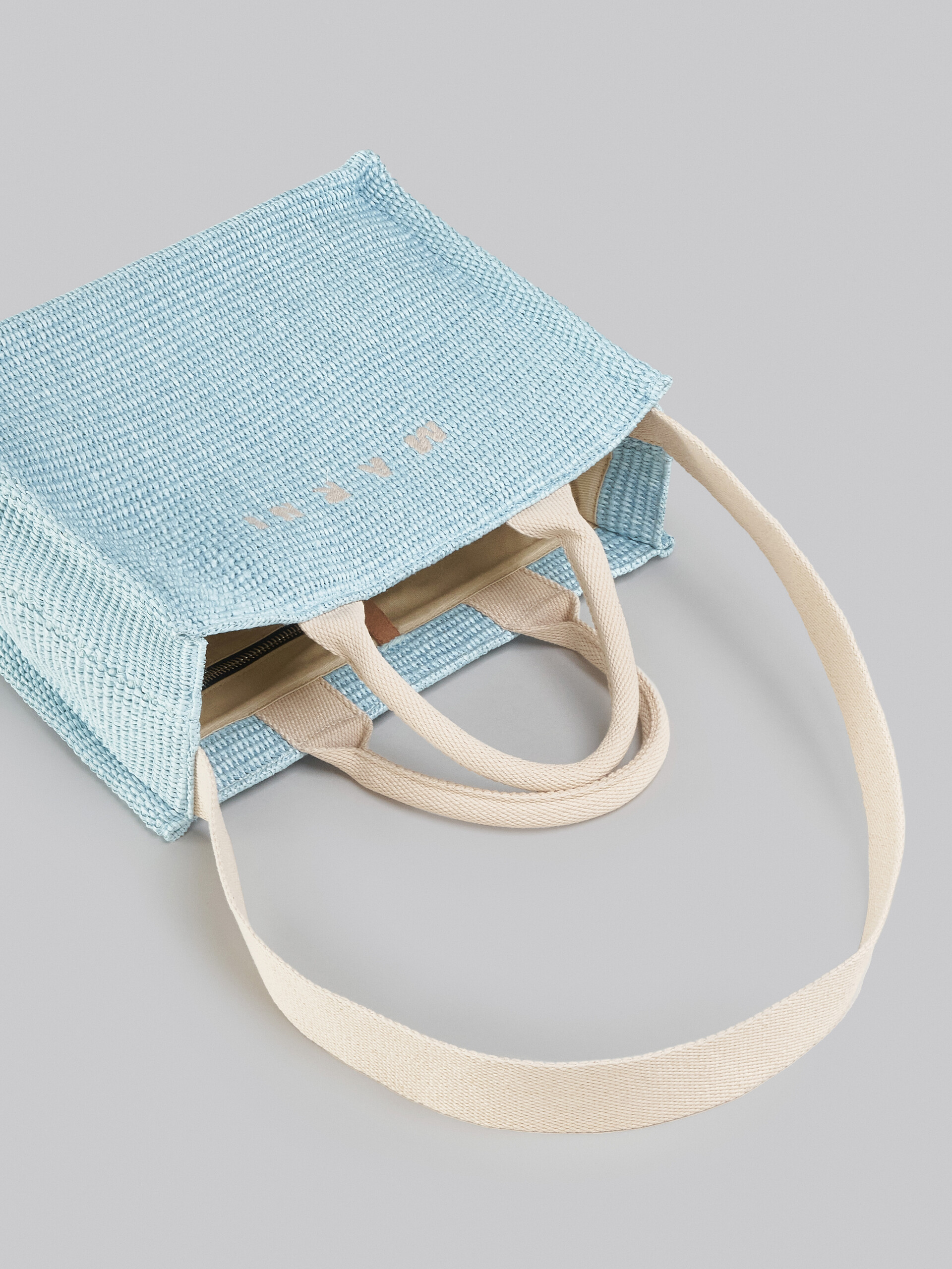 Light blue raffia Small Tote Bag - Shopping Bags - Image 5