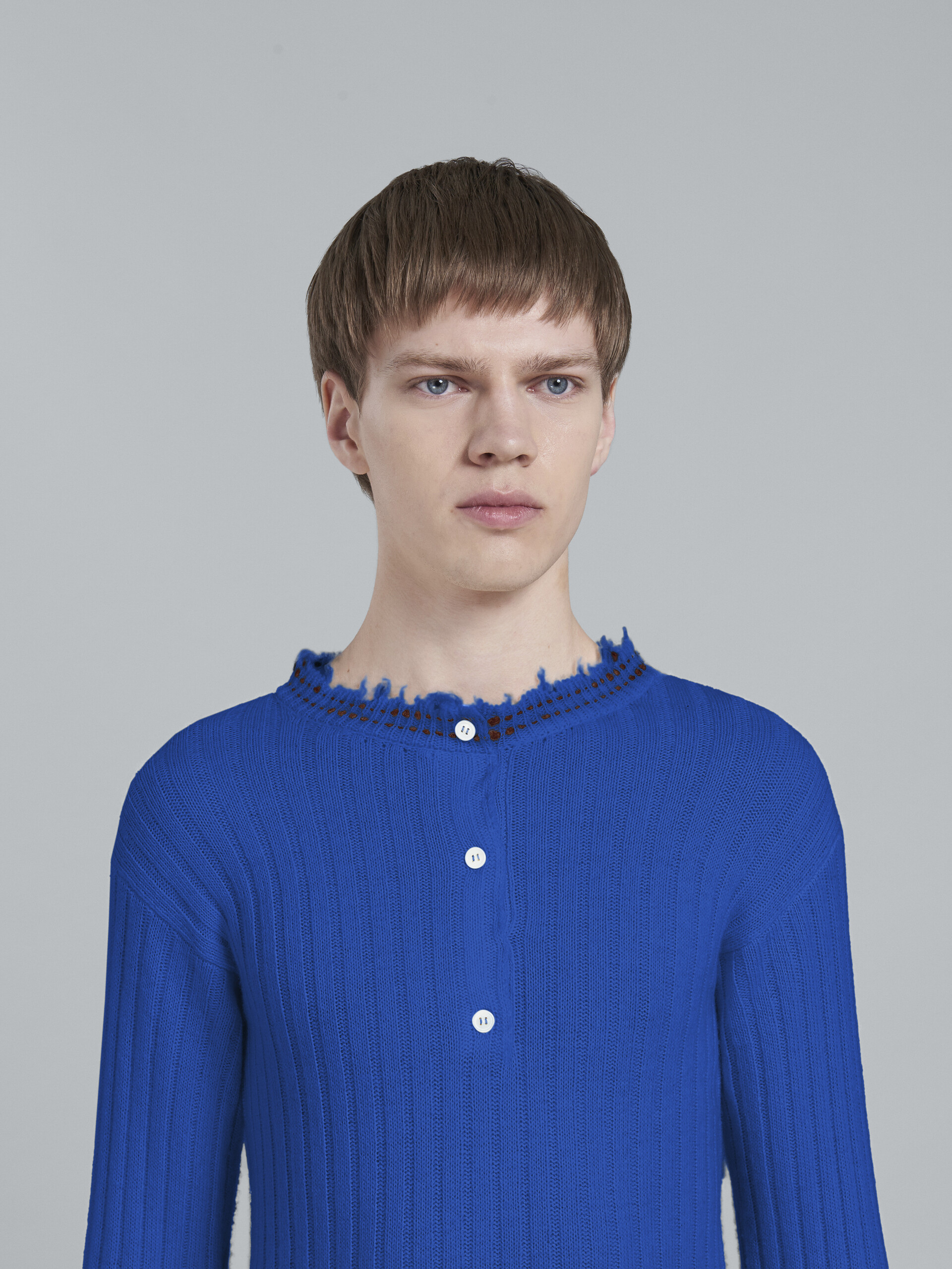 Blue knitted wool sweater - Pullovers - Image 4