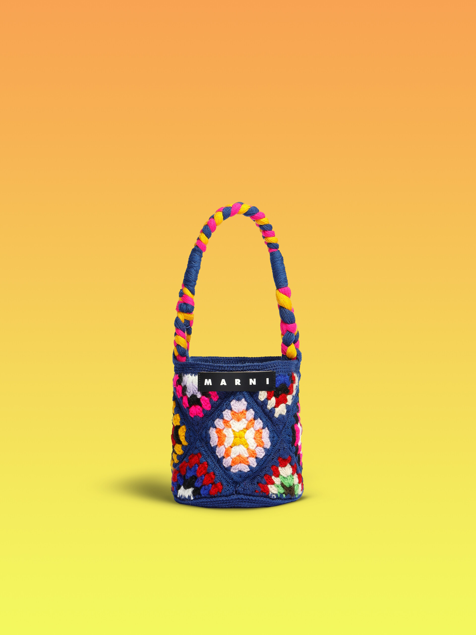 Small blue Marni Market multicoloured crochet bag - Shopping Bags - Image 1