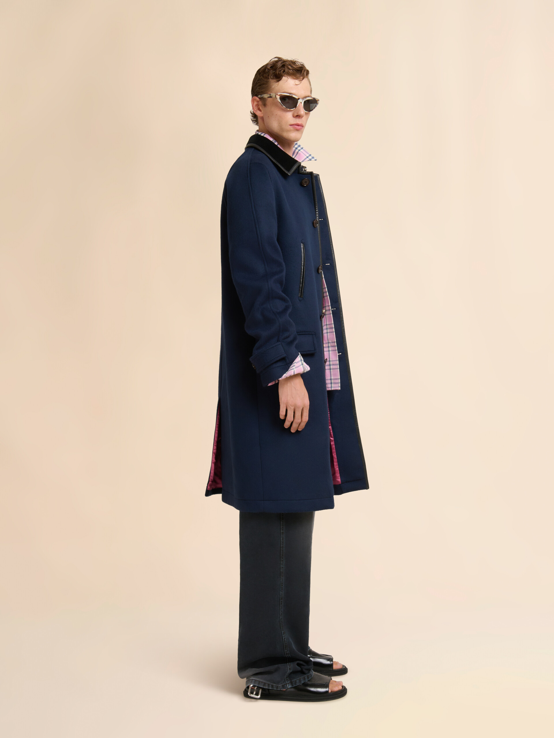 Green compact cotton shirt with checked pattern - Shirts - Image 5