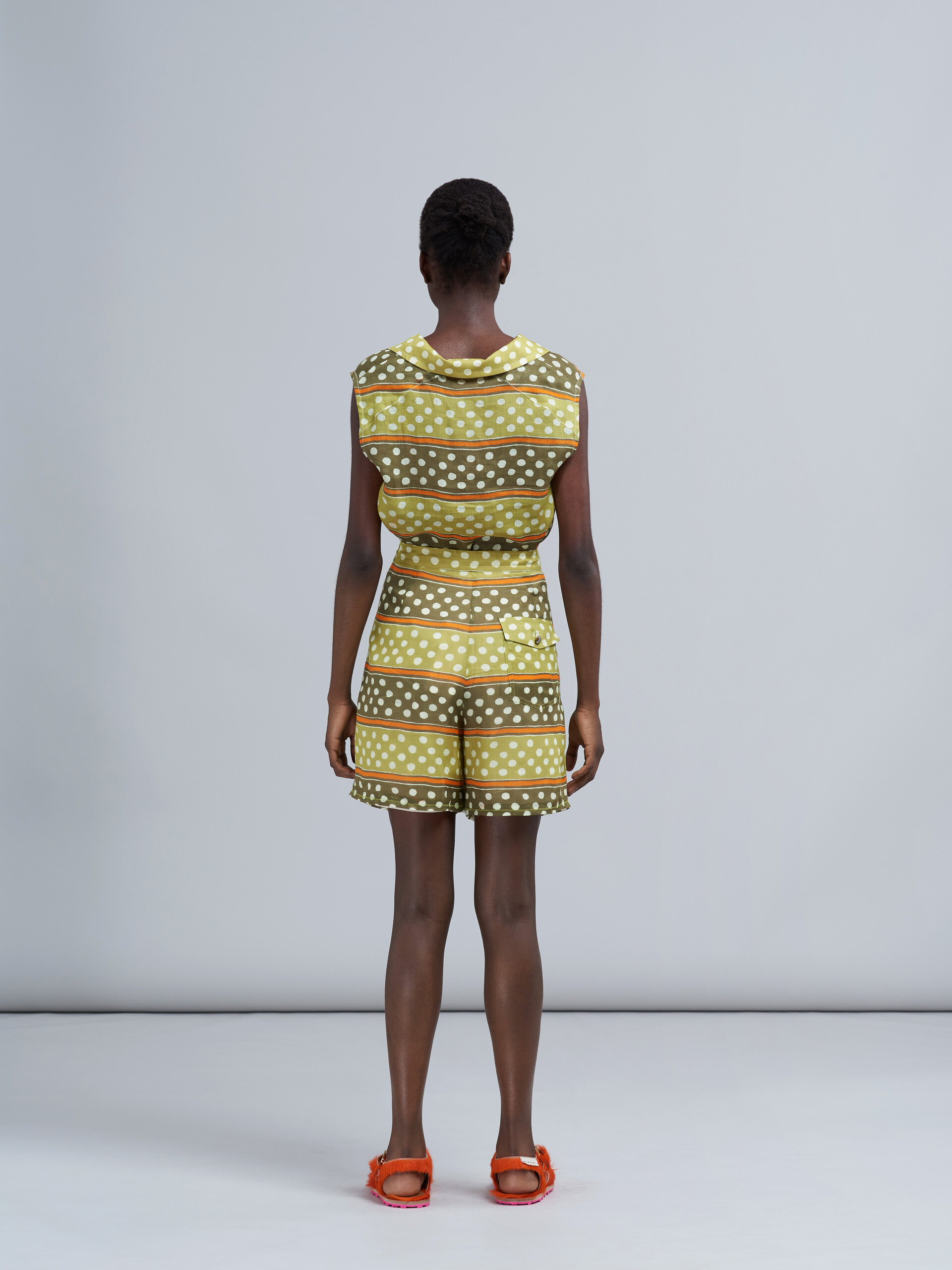 Bermuda-Shorts aus Ramie mit Dot & Stripe-Print - Hosen - Image 3