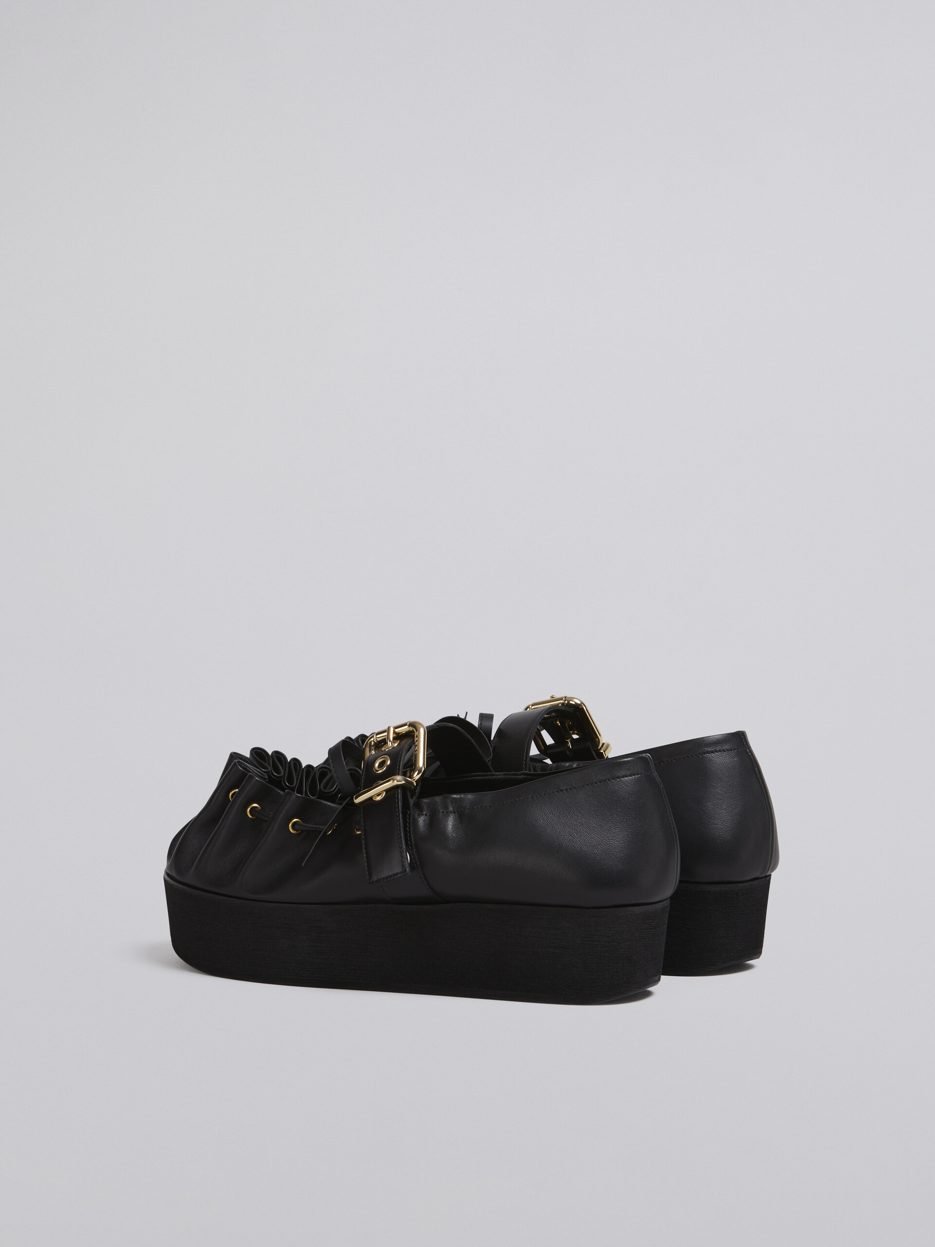Nappa leather ballerina with rouched rounded captoe - Sandals - Image 3